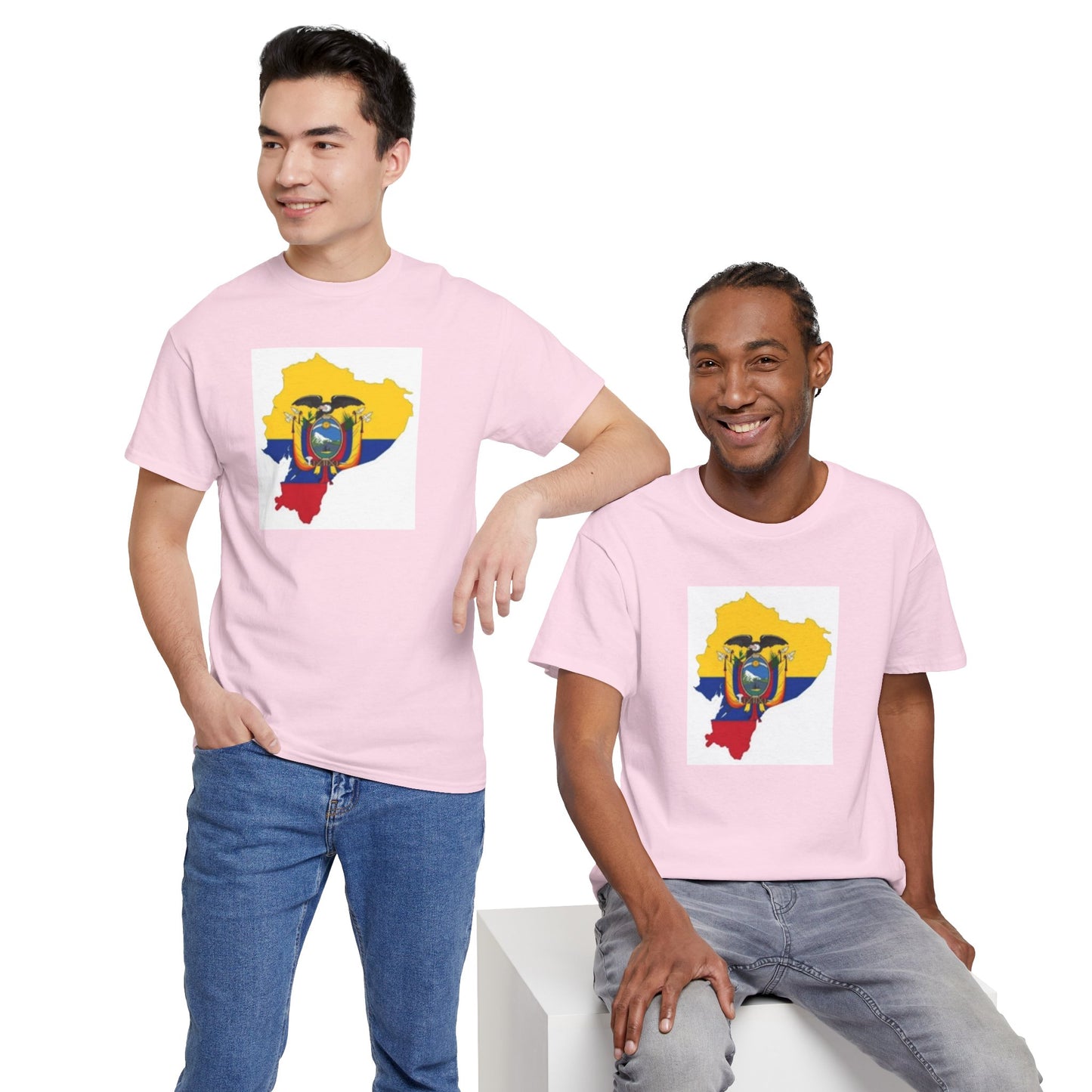 Unisex Heavy Cotton Tee -- Ecuador flag and map