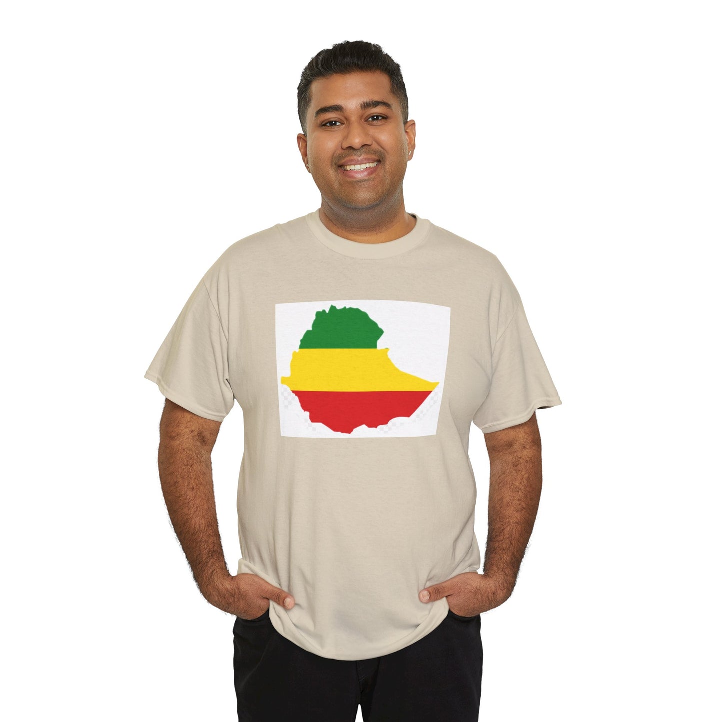 Unisex Heavy Cotton Tee -- Ethiopia flag and map