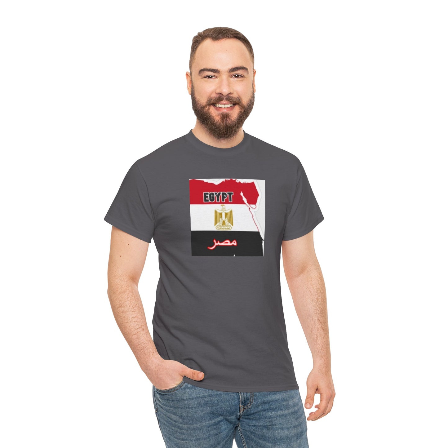 Unisex Heavy Cotton Tee -- Egypt flag and map