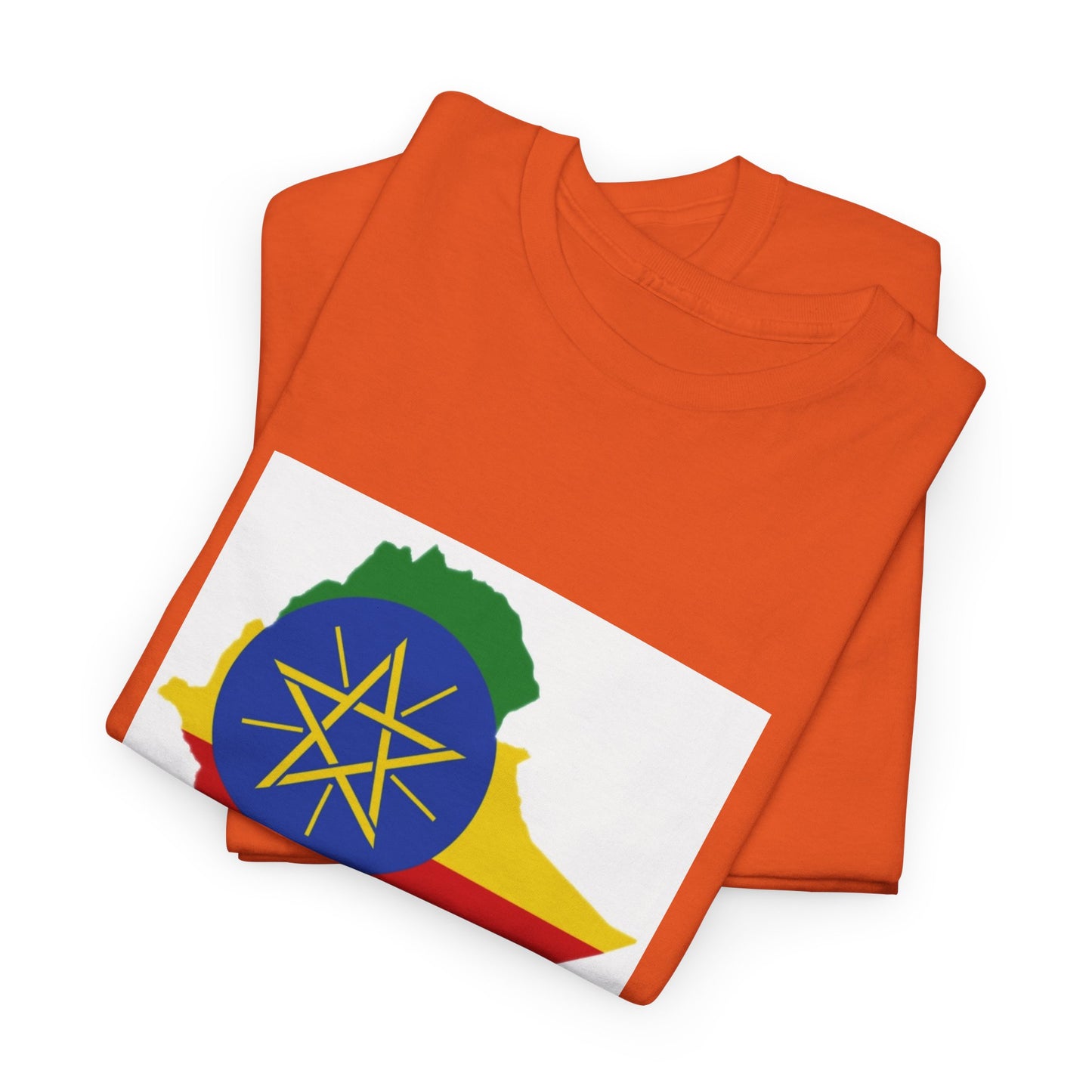 Unisex Heavy Cotton Tee -- Ethiopa federal flag and map