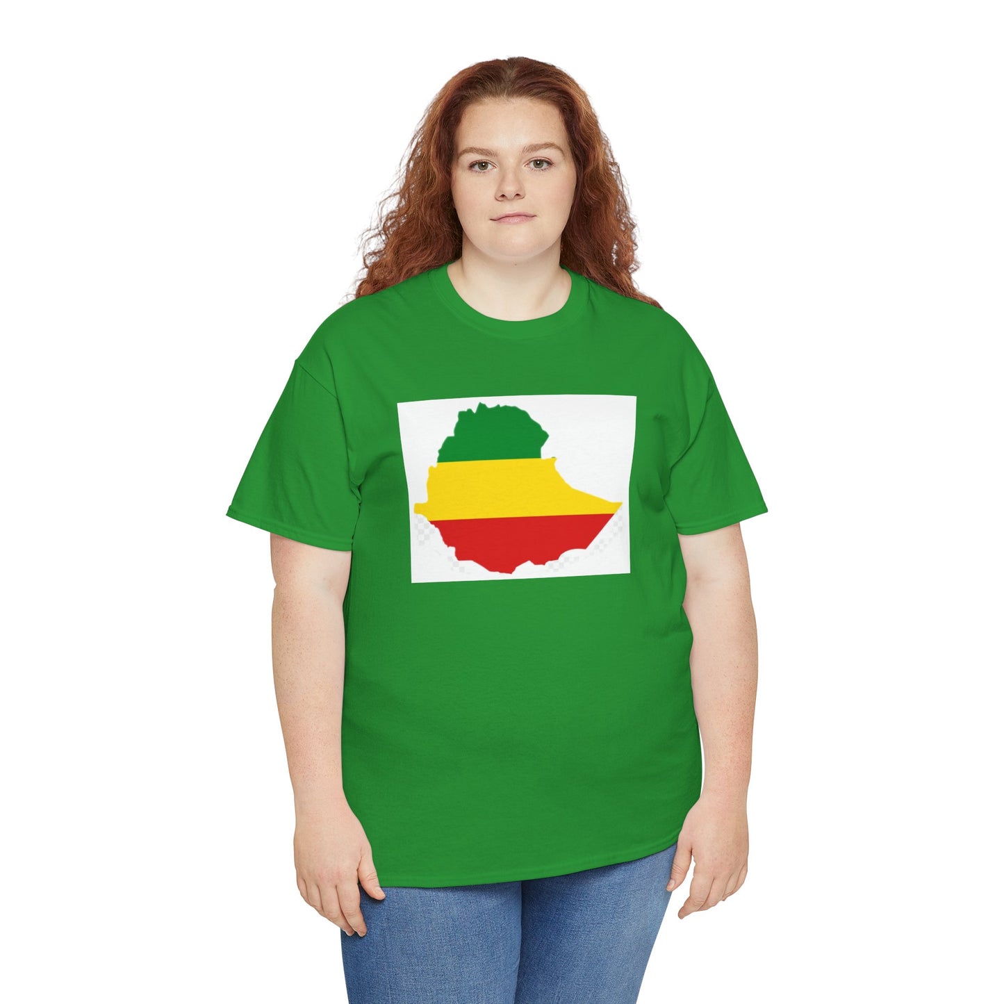 Unisex Heavy Cotton Tee -- Ethiopia flag and map