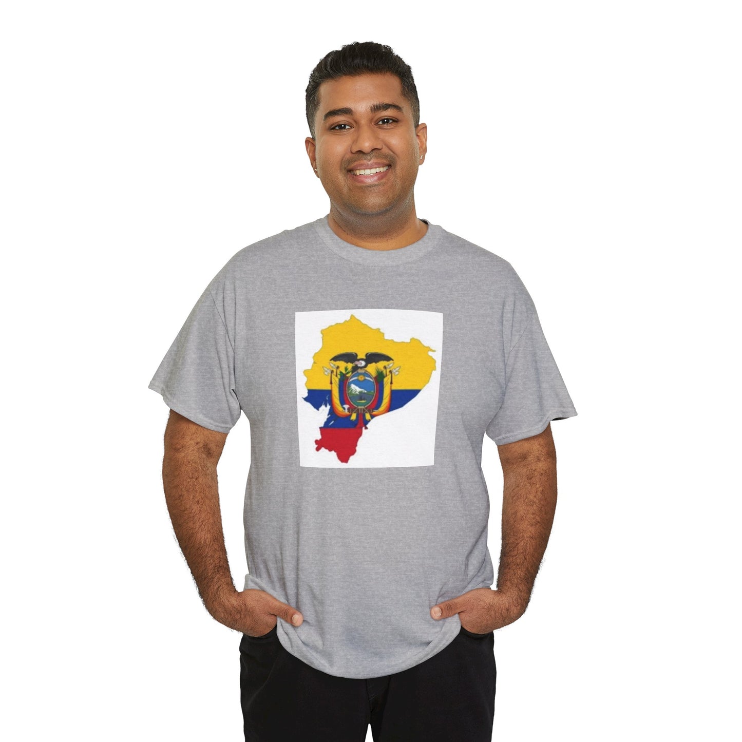 Unisex Heavy Cotton Tee -- Ecuador flag and map