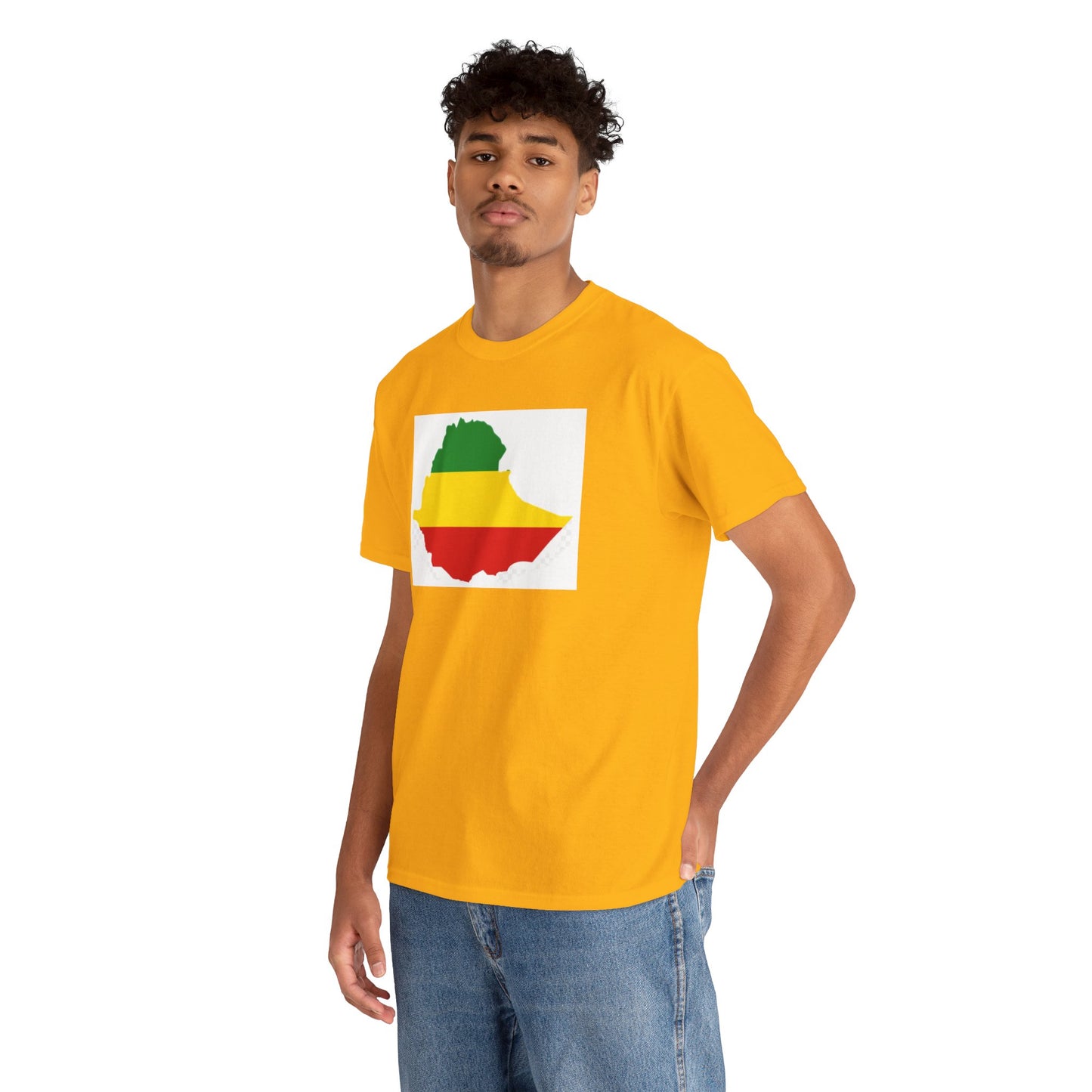 Unisex Heavy Cotton Tee -- Ethiopia flag and map