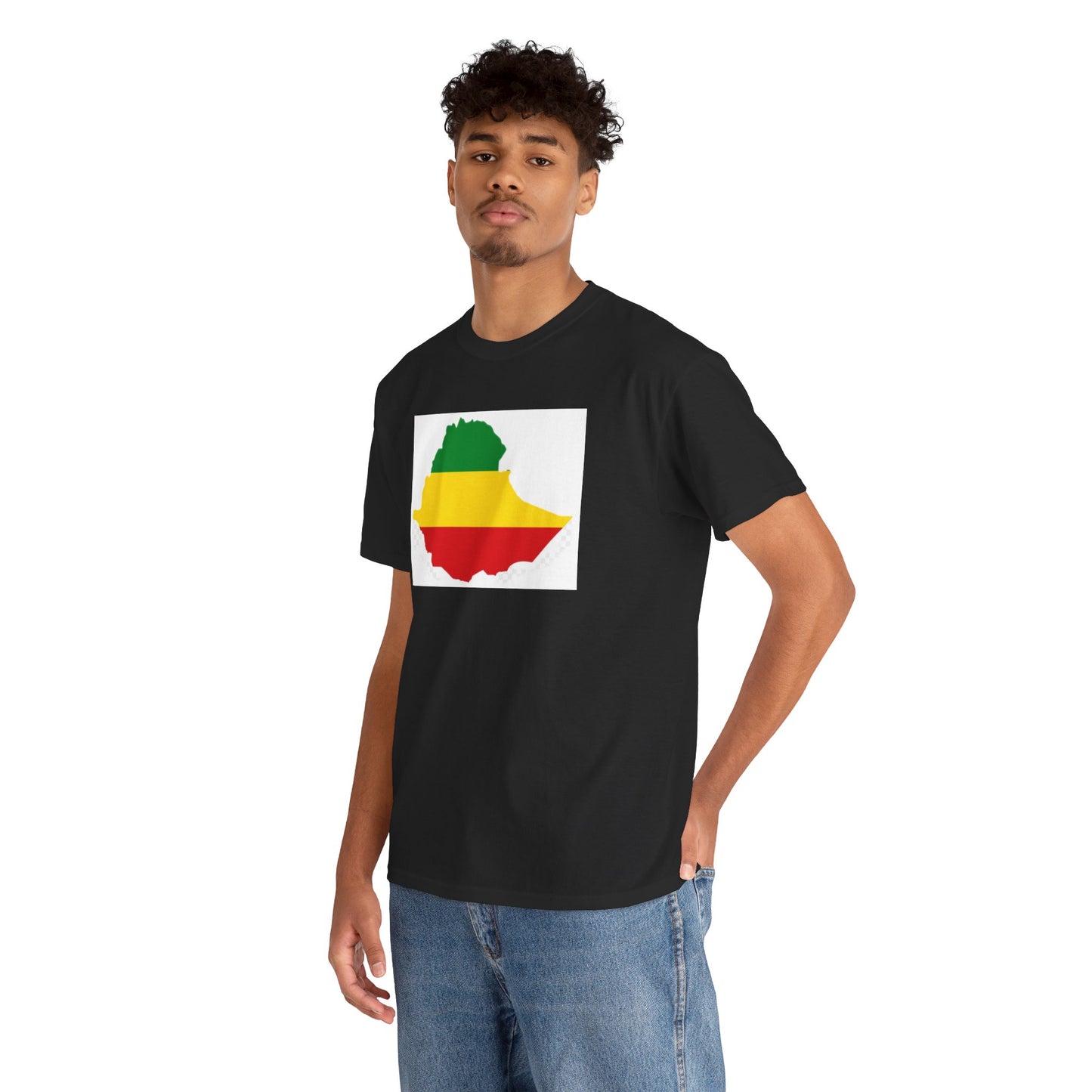 Unisex Heavy Cotton Tee -- Ethiopia flag and map