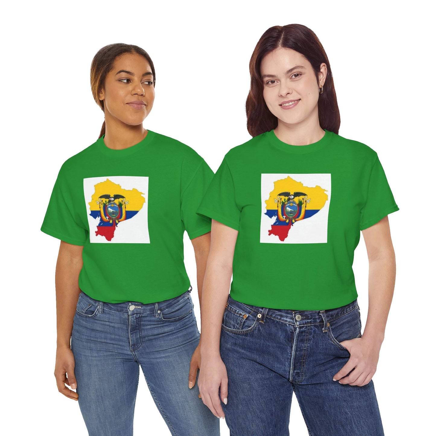 Unisex Heavy Cotton Tee -- Ecuador flag and map
