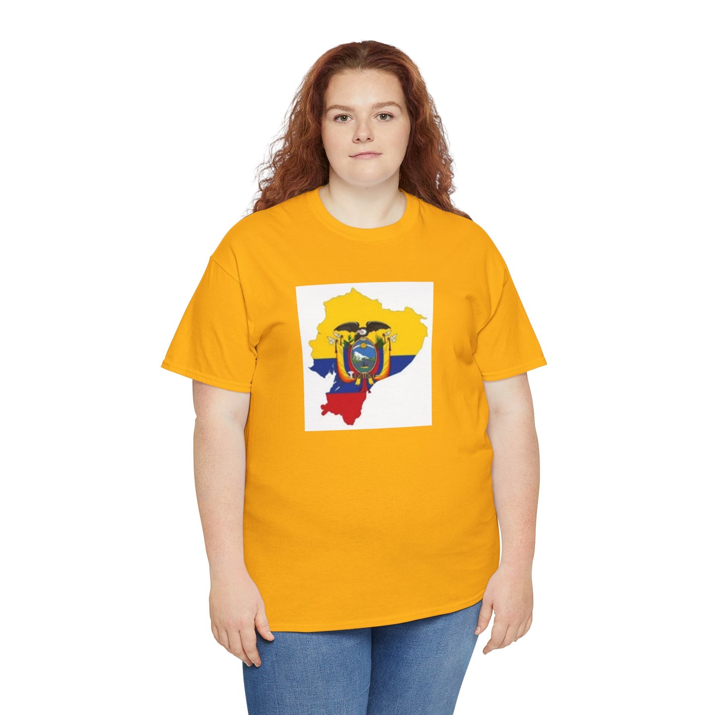 Unisex Heavy Cotton Tee -- Ecuador flag and map