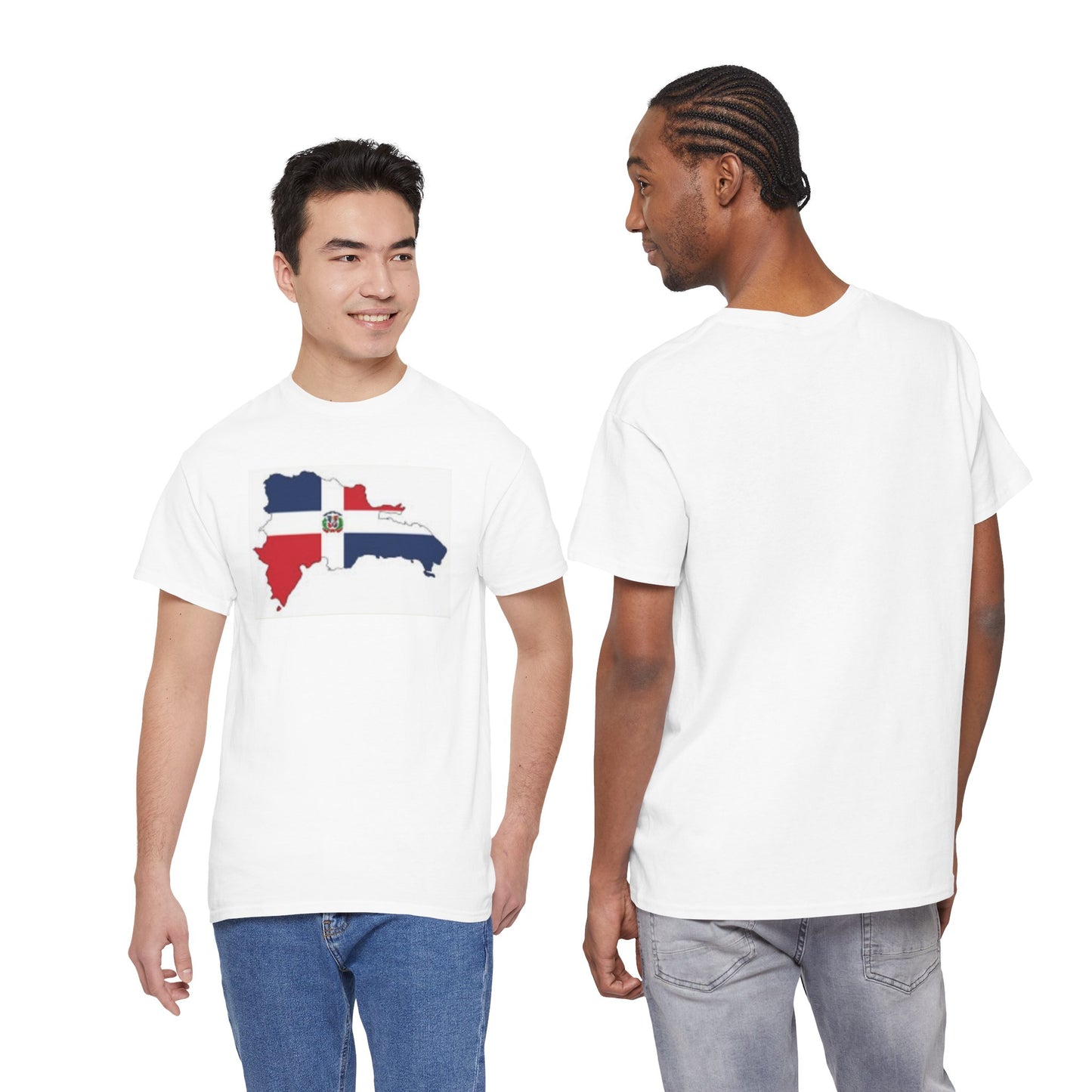 Unisex Heavy Cotton Tee -- Dominican Republic flag and map