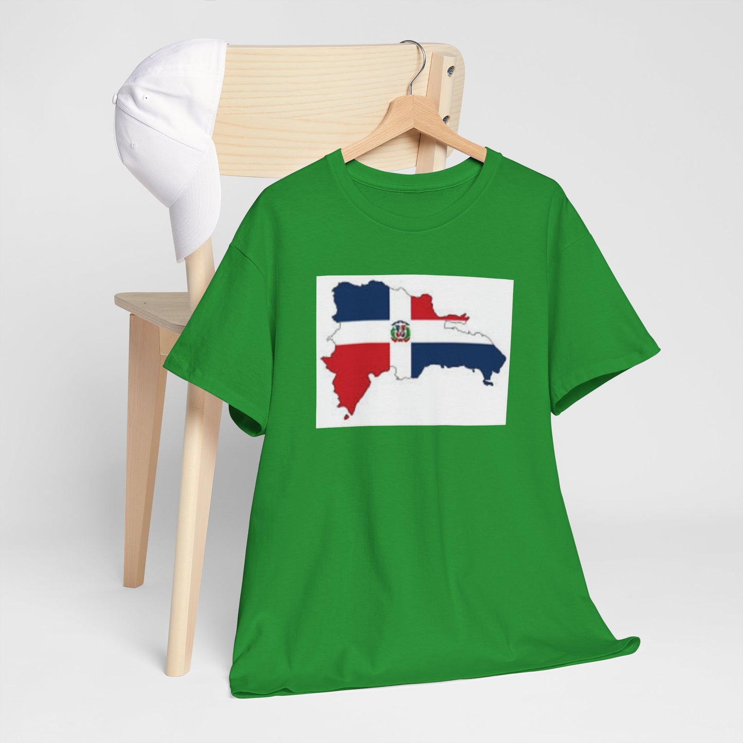 Unisex Heavy Cotton Tee -- Dominican Republic flag and map