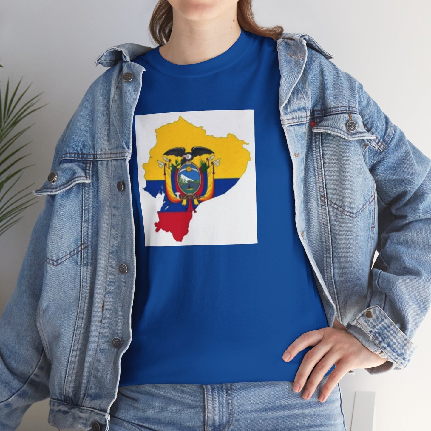 Unisex Heavy Cotton Tee -- Ecuador flag and map