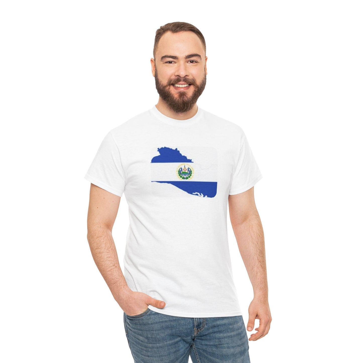 Unisex Heavy Cotton Tee -- el Salvador flag and map