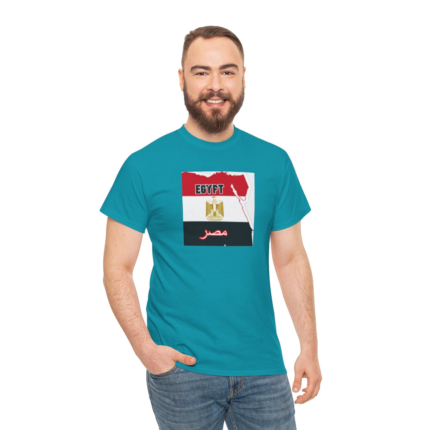 Unisex Heavy Cotton Tee -- Egypt flag and map