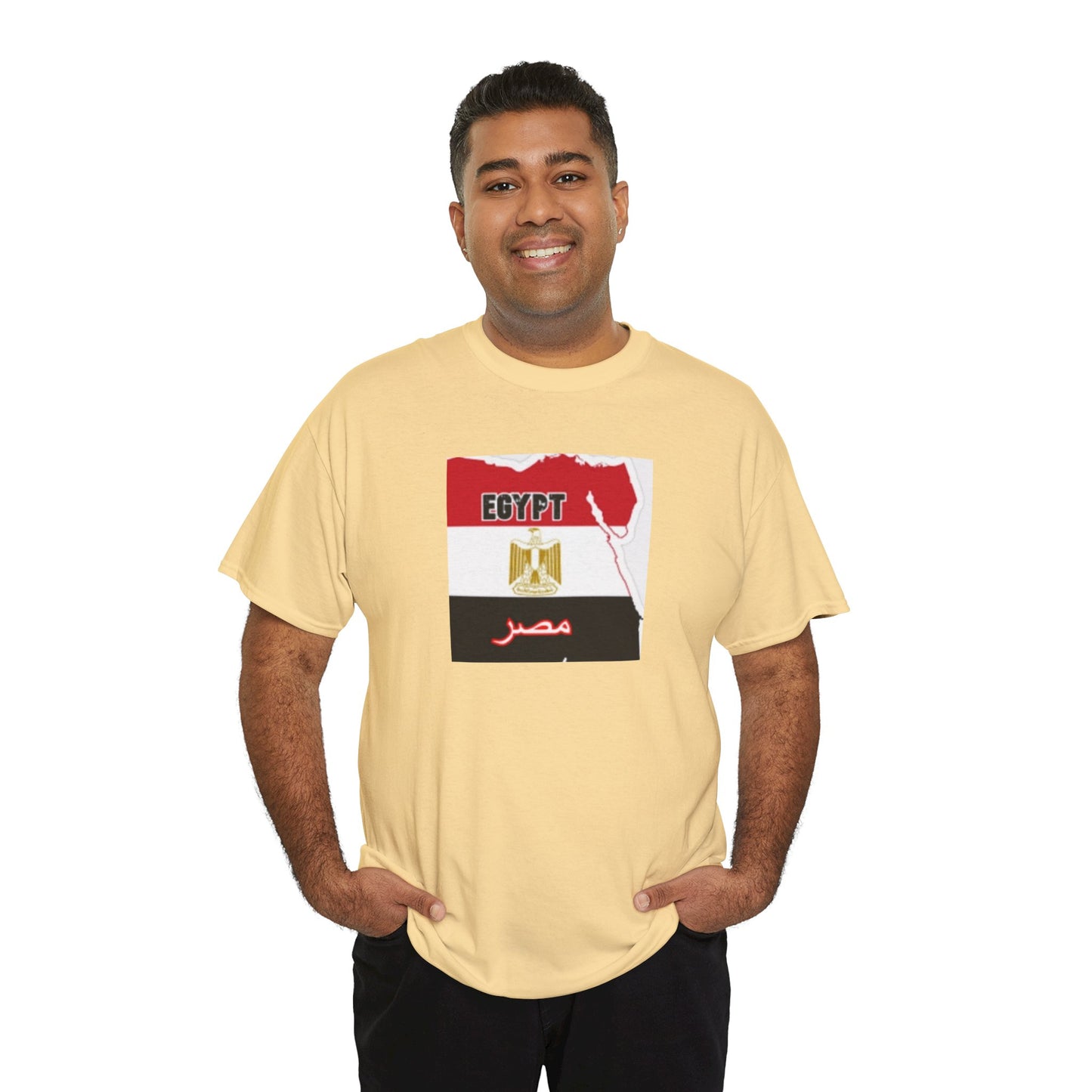 Unisex Heavy Cotton Tee -- Egypt flag and map