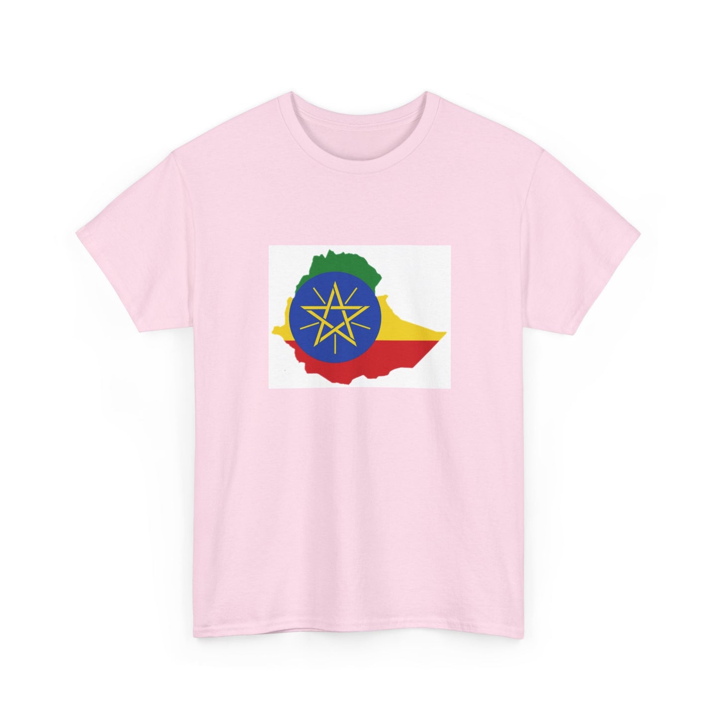 Unisex Heavy Cotton Tee -- Ethiopa federal flag and map