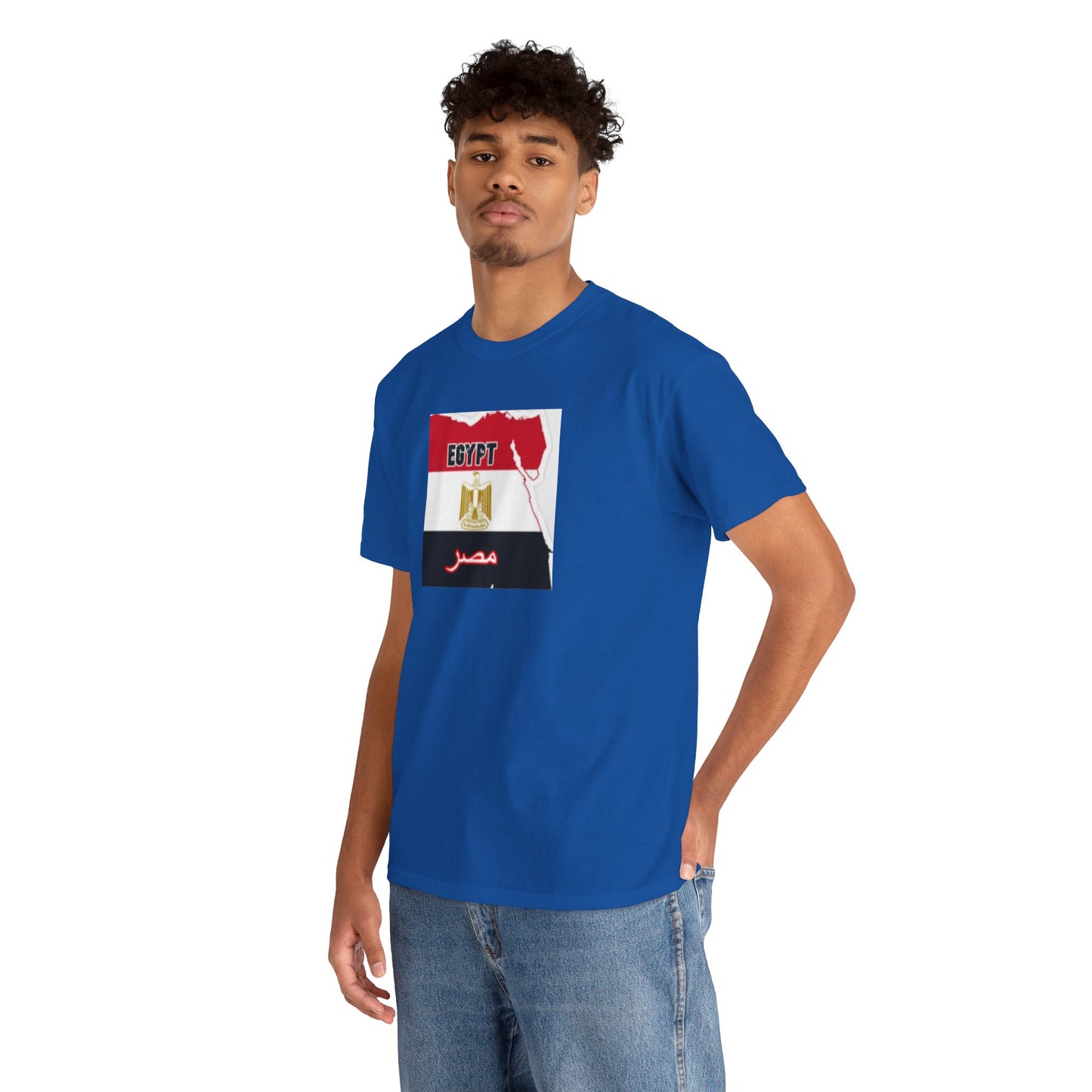 Unisex Heavy Cotton Tee -- Egypt flag and map