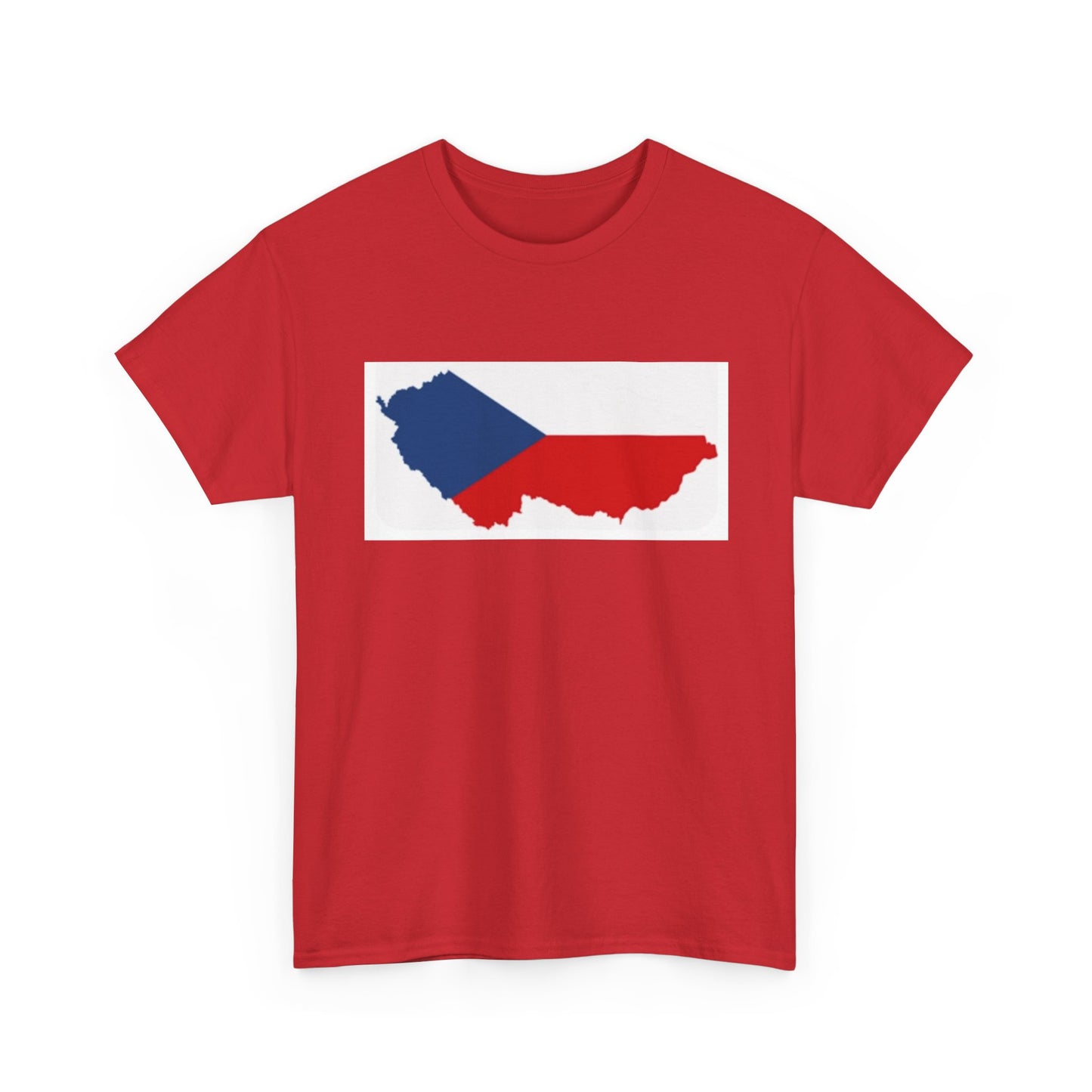 Unisex Heavy Cotton Tee -- Czechia flag and map
