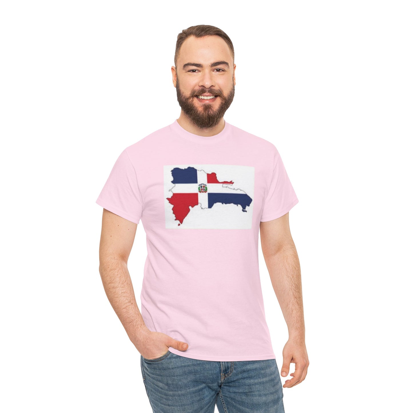 Unisex Heavy Cotton Tee -- Dominican Republic flag and map