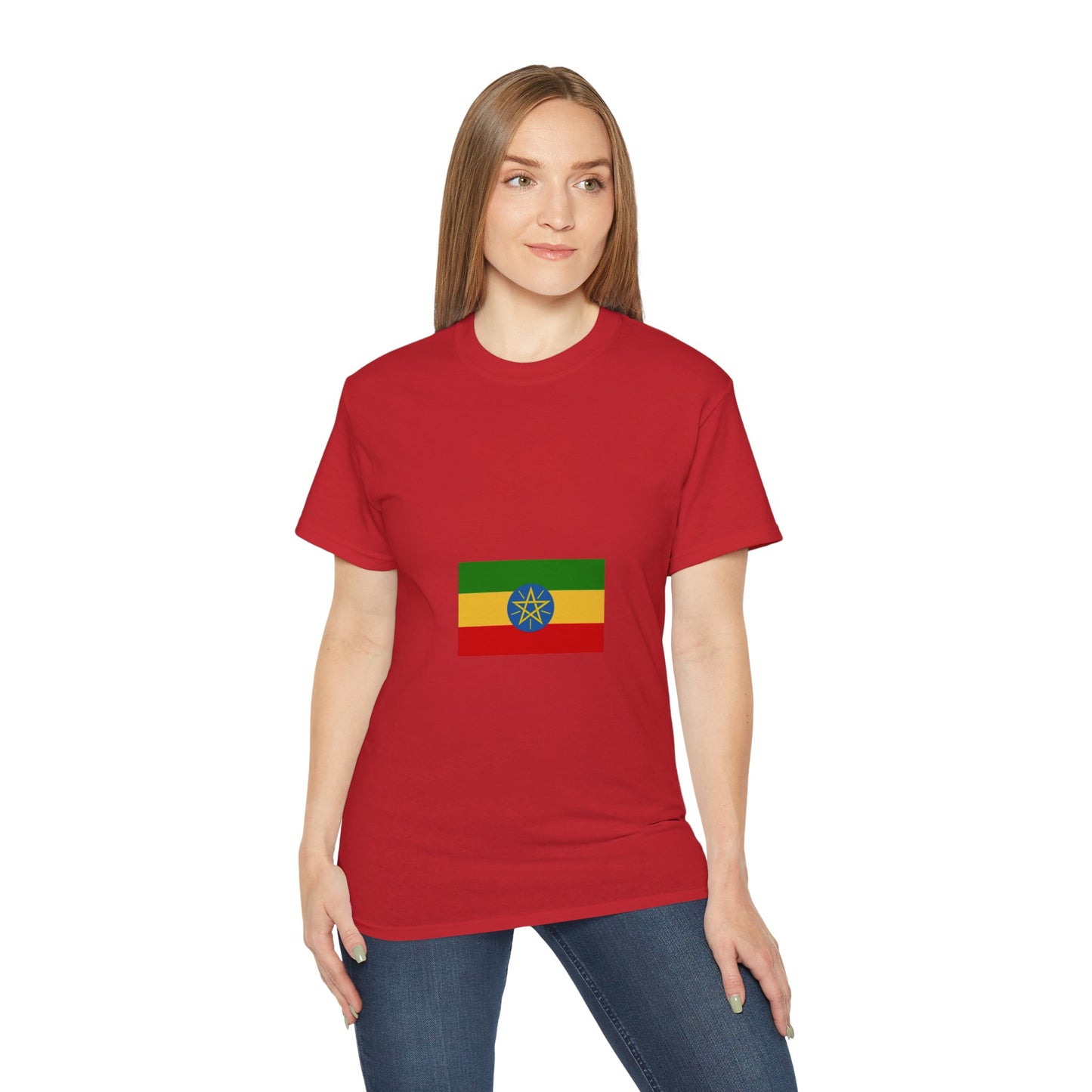 Unisex Ultra Cotton Tee -- Ethiopian Federal Flag Tshirt