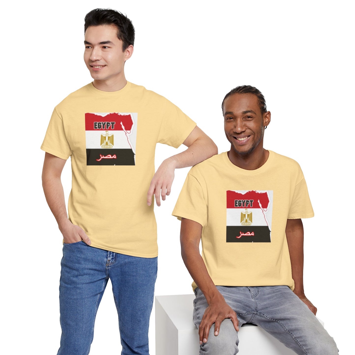 Unisex Heavy Cotton Tee -- Egypt flag and map