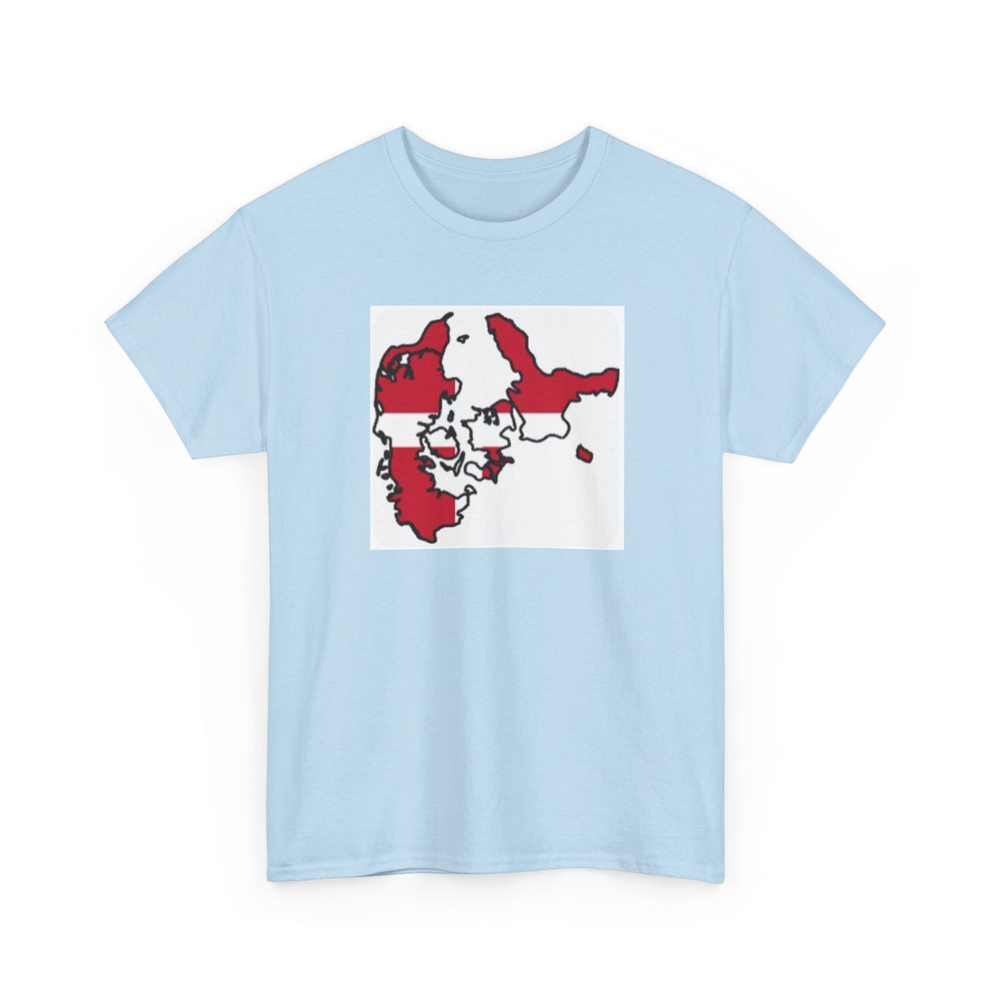 Unisex Heavy Cotton Tee -- Denmark flag and map
