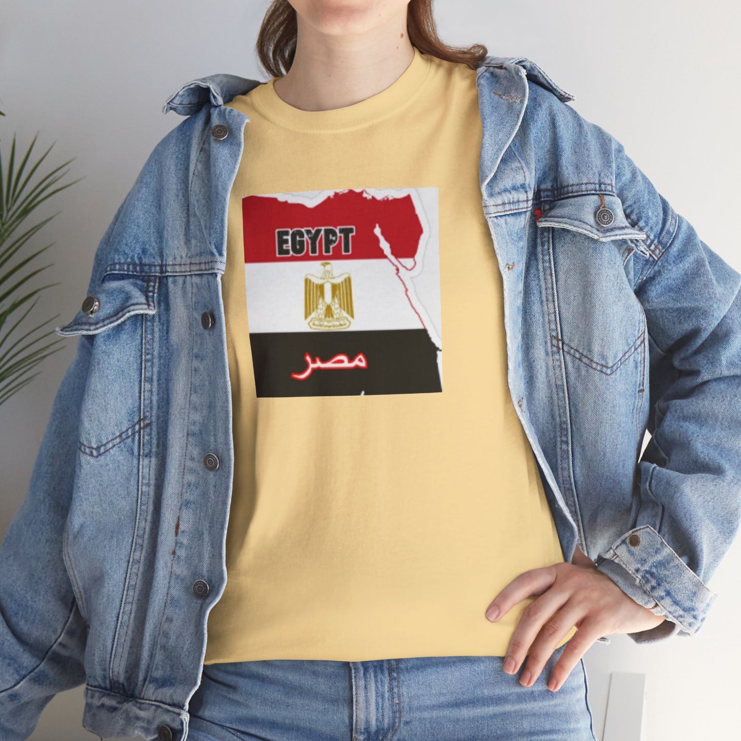 Unisex Heavy Cotton Tee -- Egypt flag and map