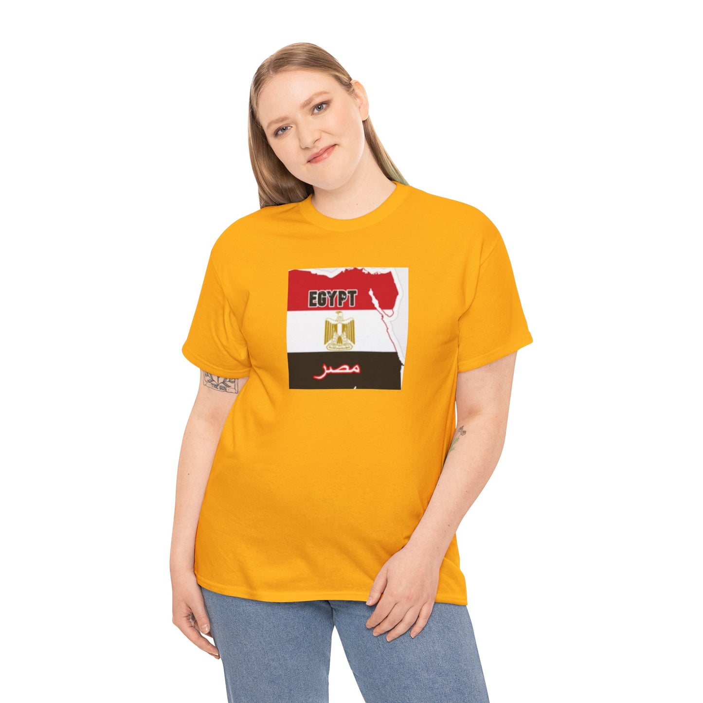 Unisex Heavy Cotton Tee -- Egypt flag and map