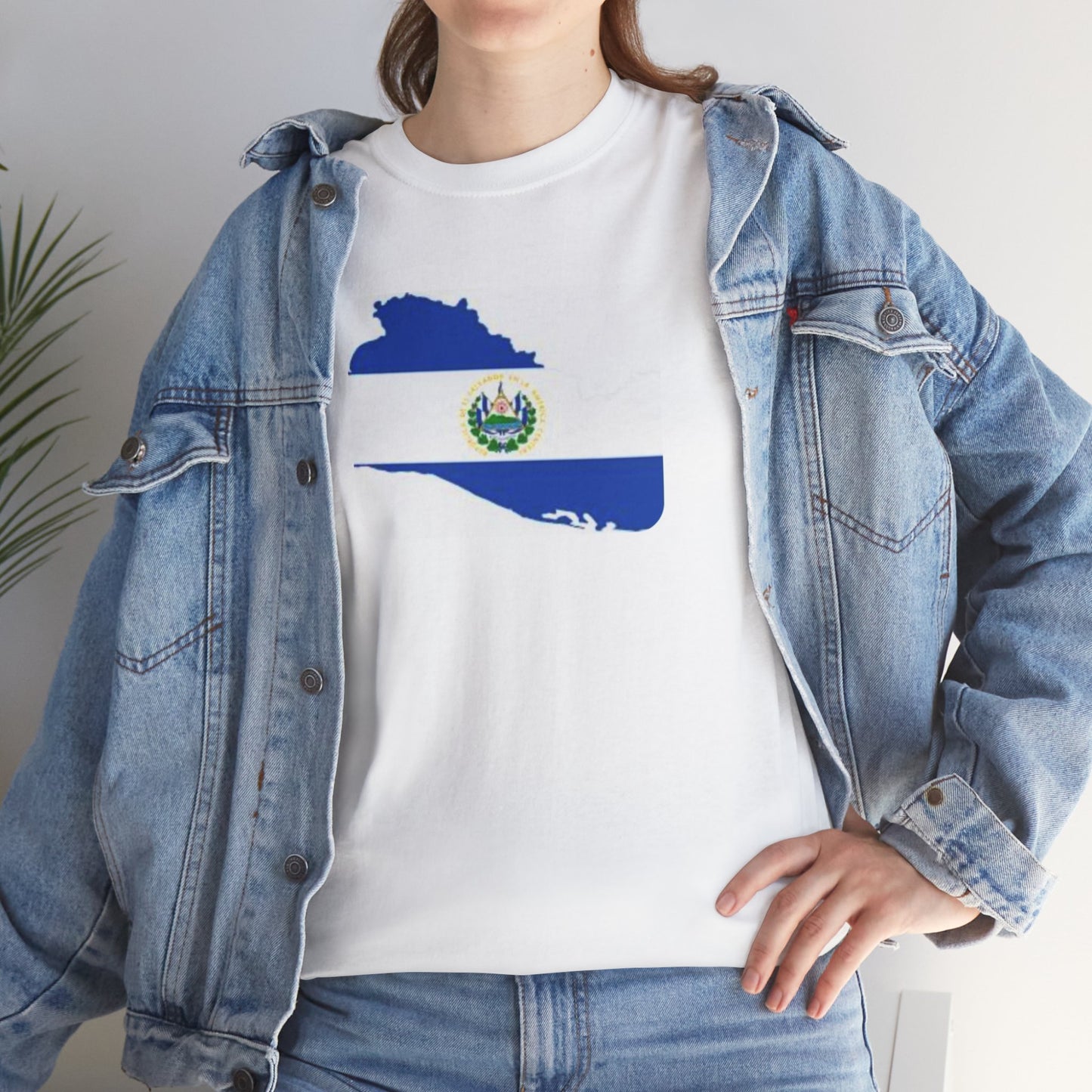 Unisex Heavy Cotton Tee -- el Salvador flag and map
