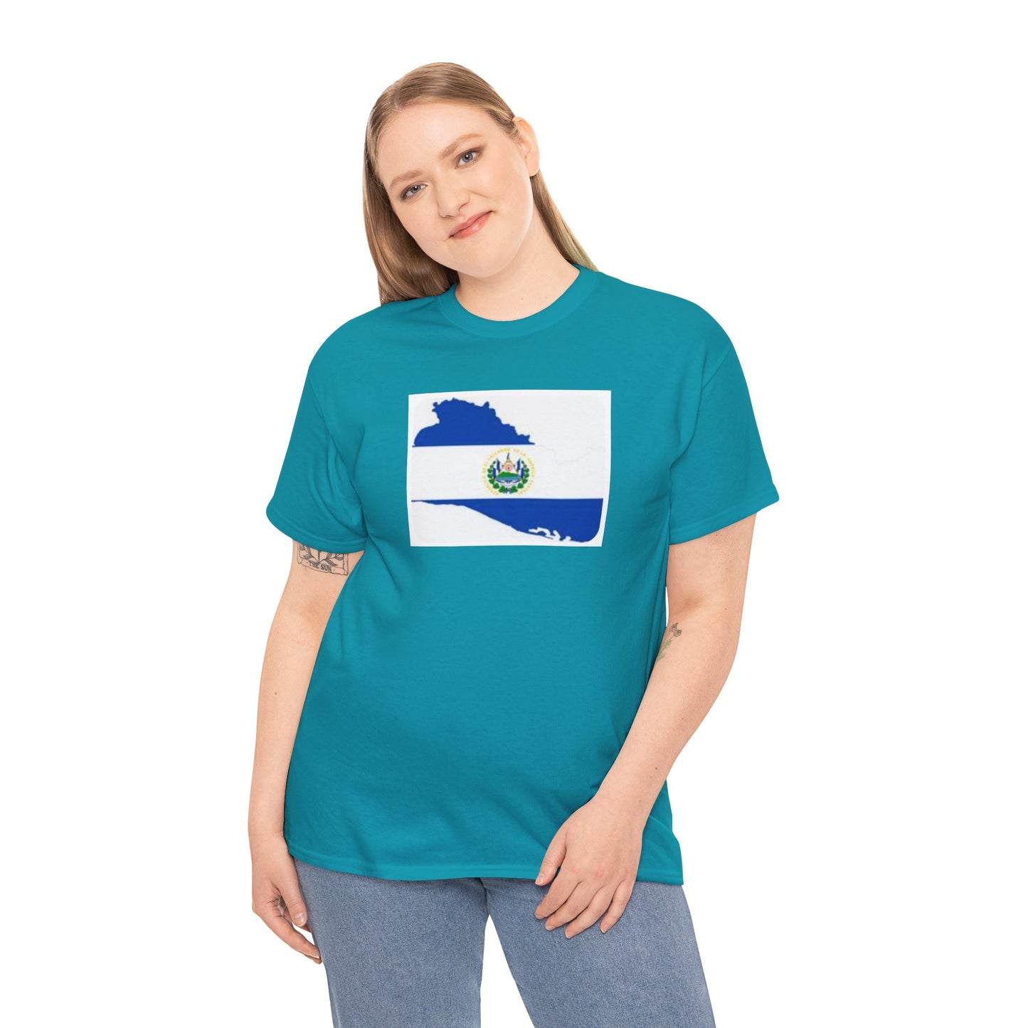 Unisex Heavy Cotton Tee -- el Salvador flag and map