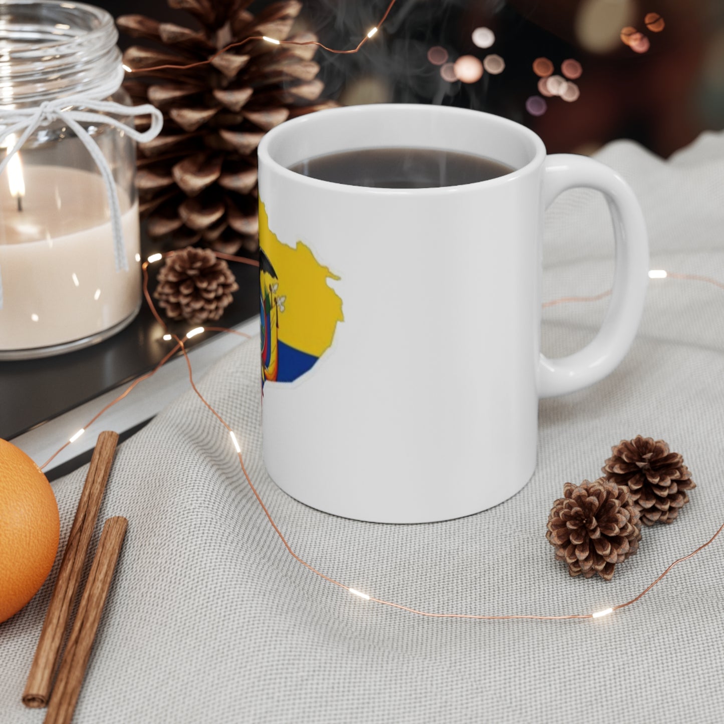 Mug 11oz Ecuador flag and map
