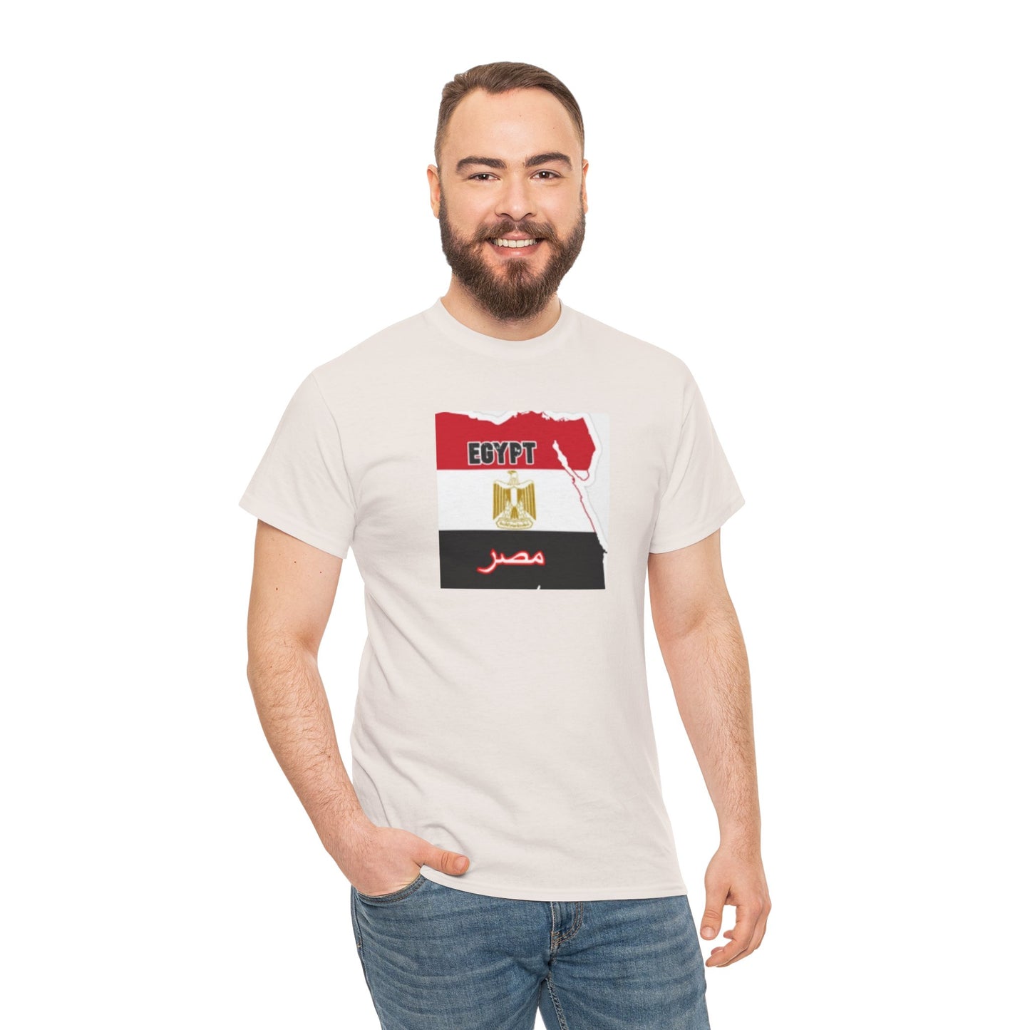 Unisex Heavy Cotton Tee -- Egypt flag and map