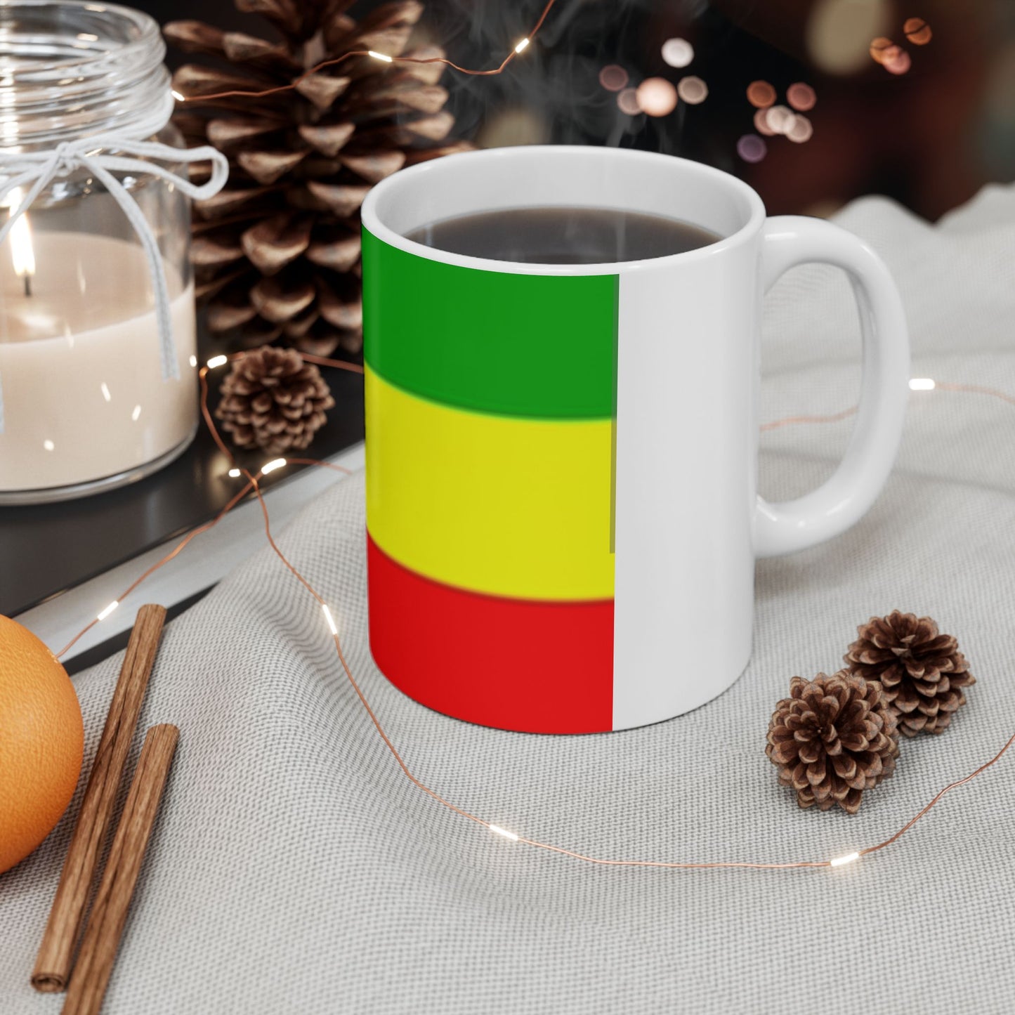 Ceramic Mug 11oz -- Ethiopan Flag no Star