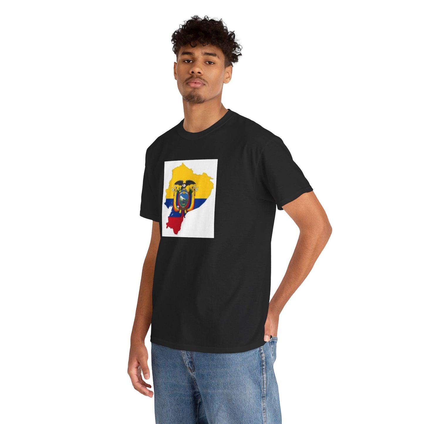 Unisex Heavy Cotton Tee -- Ecuador flag and map