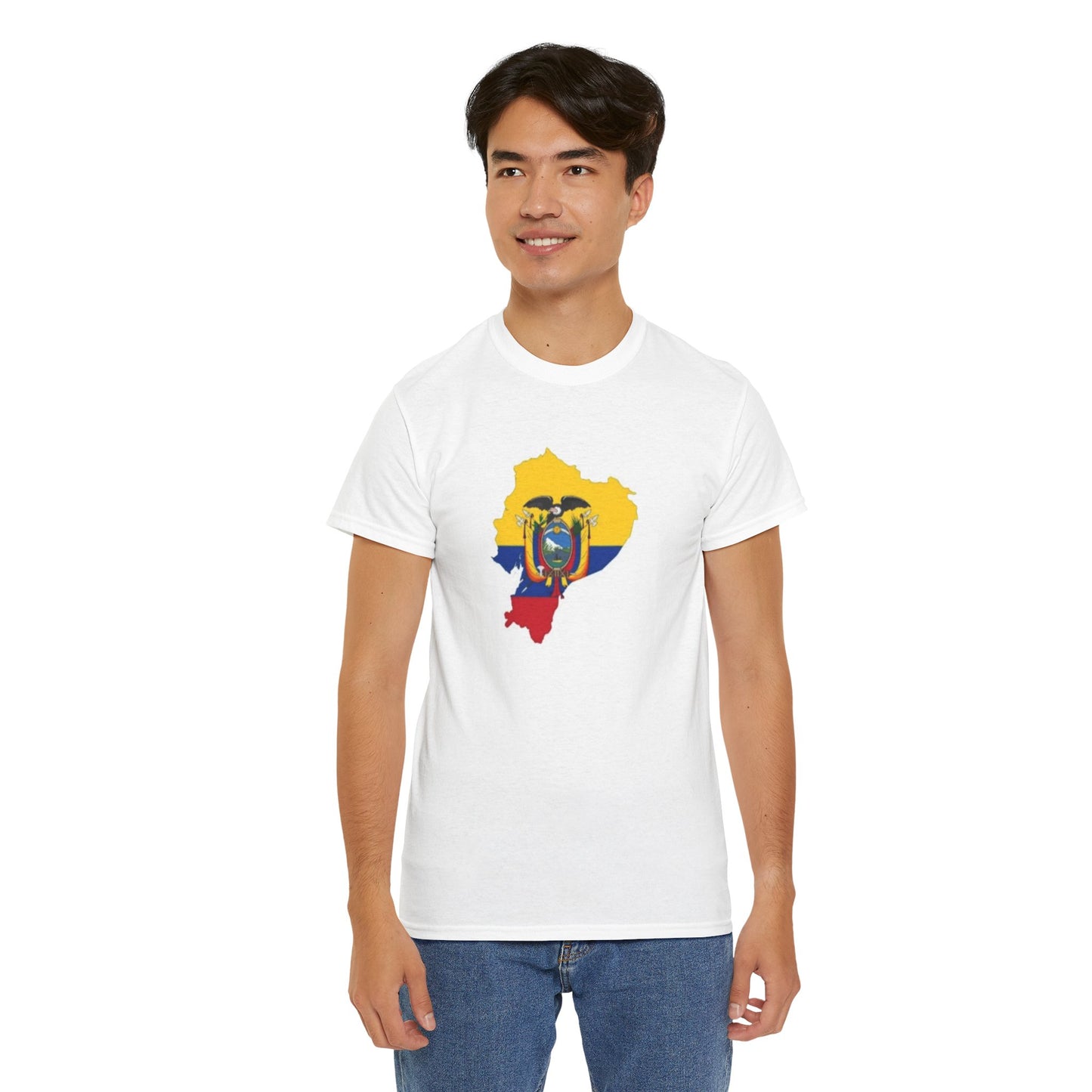 Unisex Heavy Cotton Tee -- Ecuador flag and map