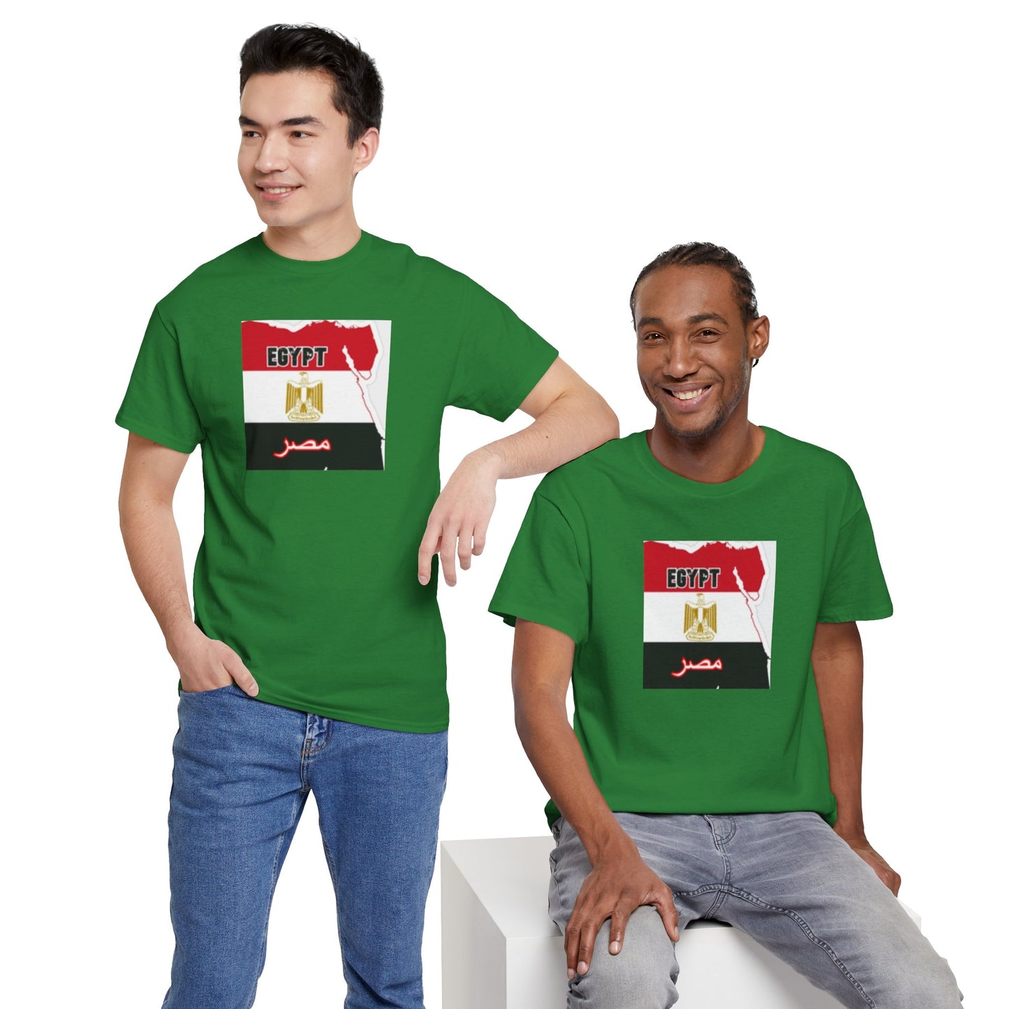 Unisex Heavy Cotton Tee -- Egypt flag and map