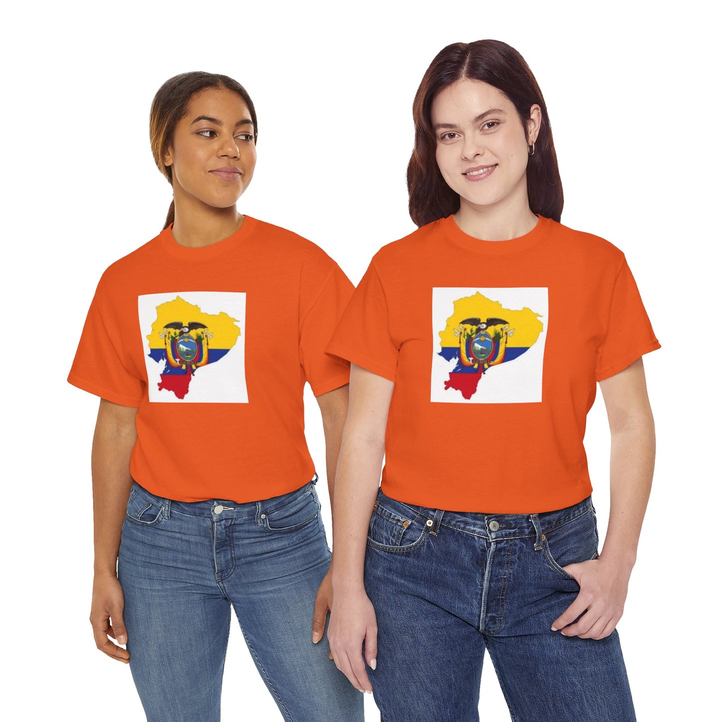 Unisex Heavy Cotton Tee -- Ecuador flag and map