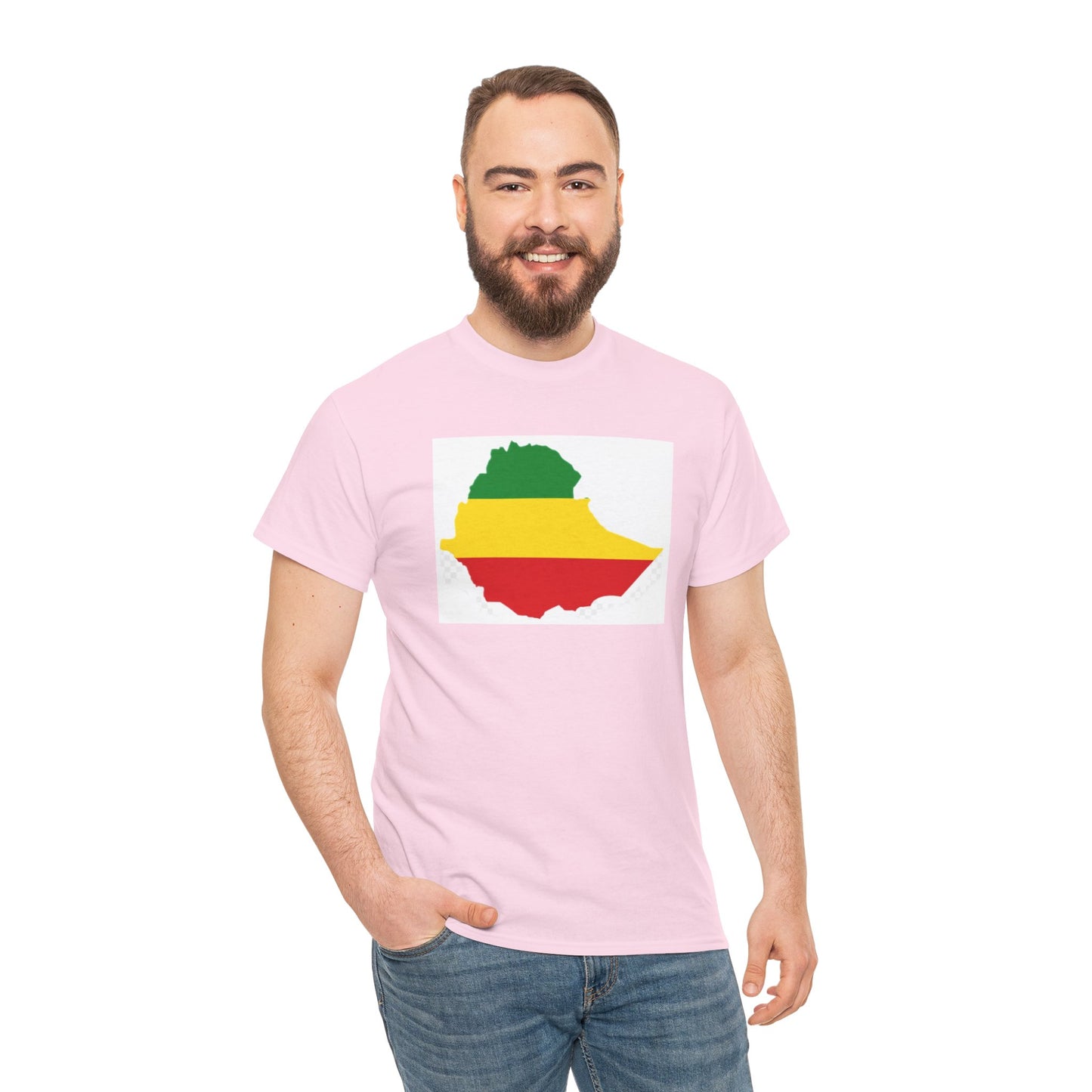 Unisex Heavy Cotton Tee -- Ethiopia flag and map