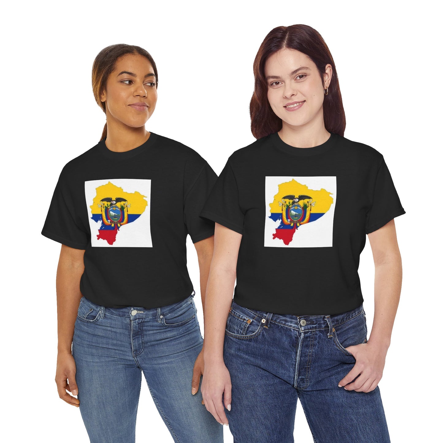 Unisex Heavy Cotton Tee -- Ecuador flag and map