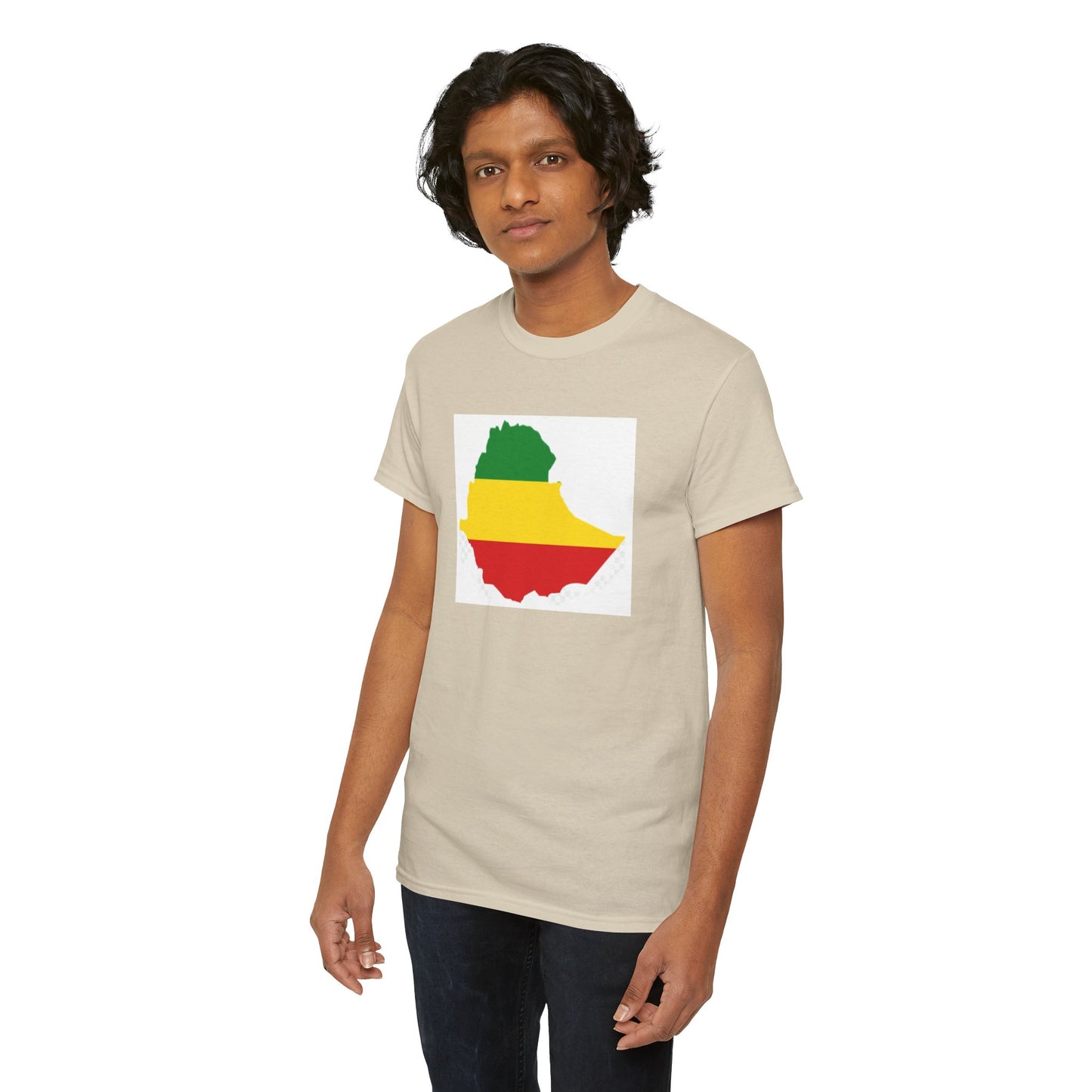 Unisex Heavy Cotton Tee -- Ethiopia flag and map