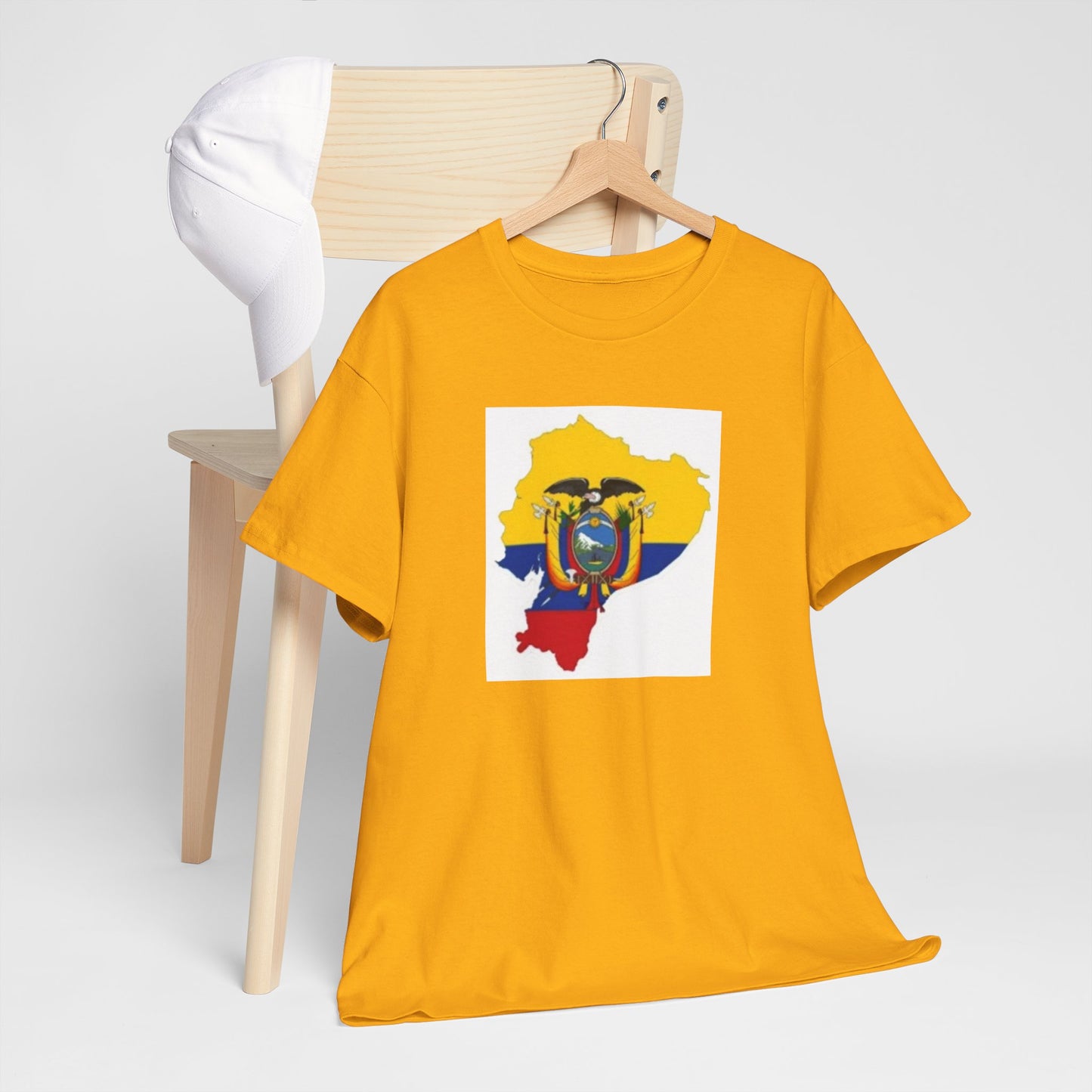 Unisex Heavy Cotton Tee -- Ecuador flag and map