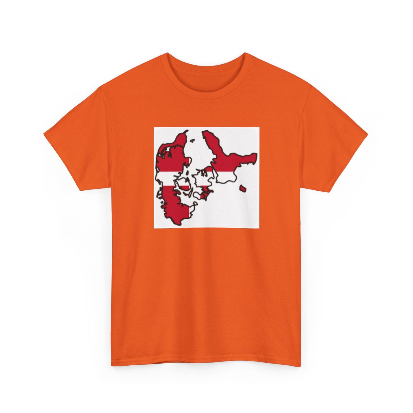 Unisex Heavy Cotton Tee -- Denmark flag and map