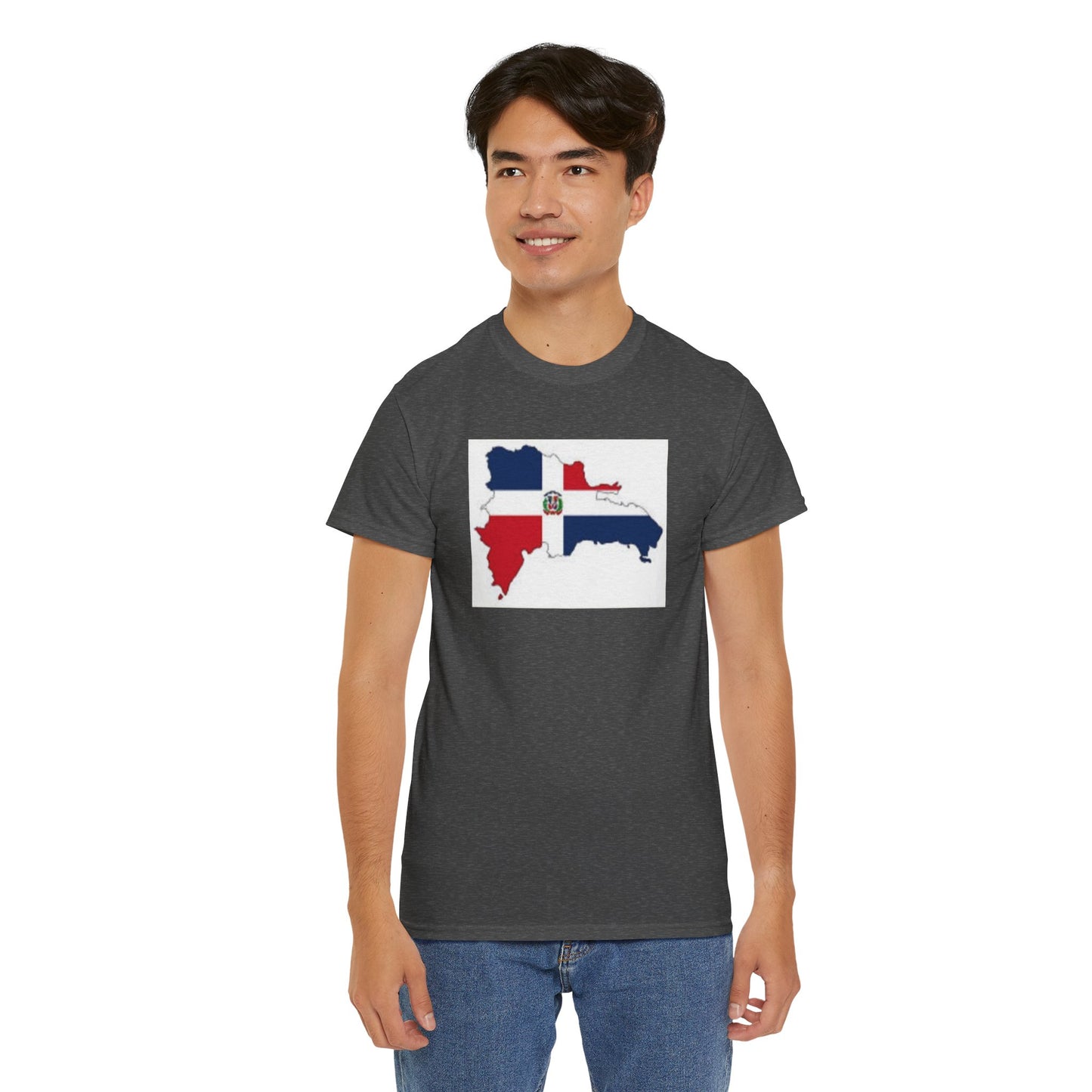 Unisex Heavy Cotton Tee -- Dominican Republic flag and map