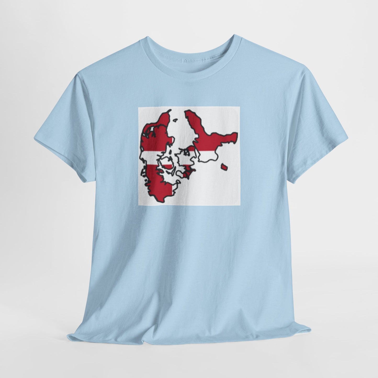 Unisex Heavy Cotton Tee -- Denmark flag and map