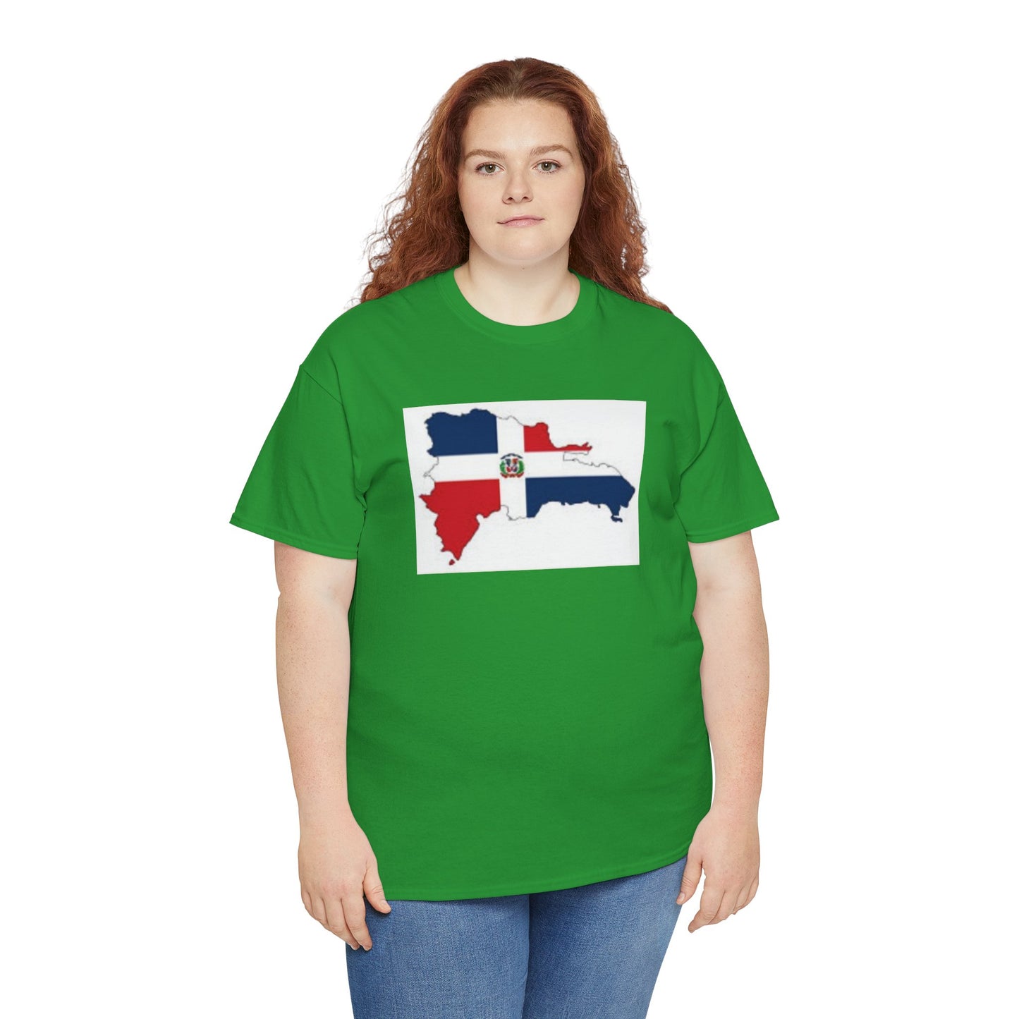 Unisex Heavy Cotton Tee -- Dominican Republic flag and map