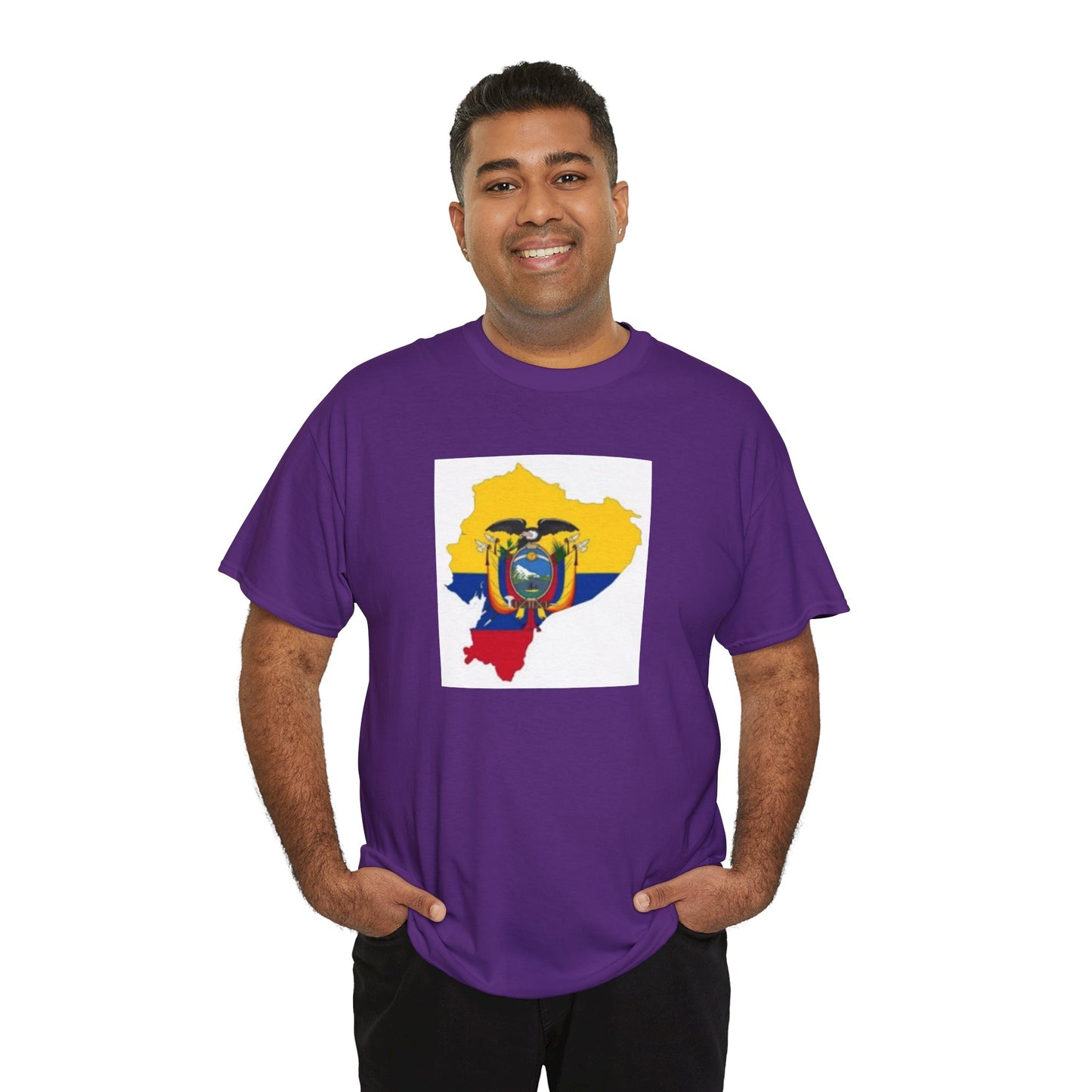 Unisex Heavy Cotton Tee -- Ecuador flag and map