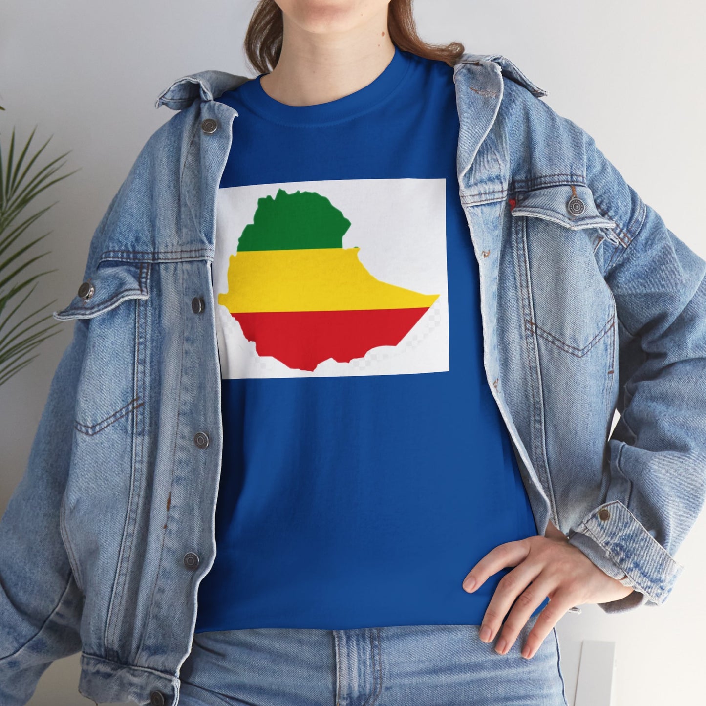Unisex Heavy Cotton Tee -- Ethiopia flag and map