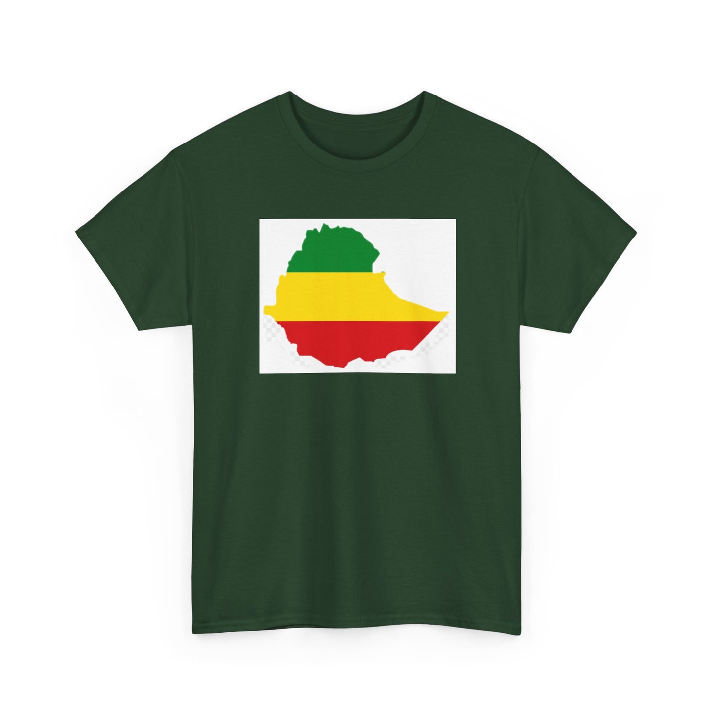 Unisex Heavy Cotton Tee -- Ethiopia flag and map