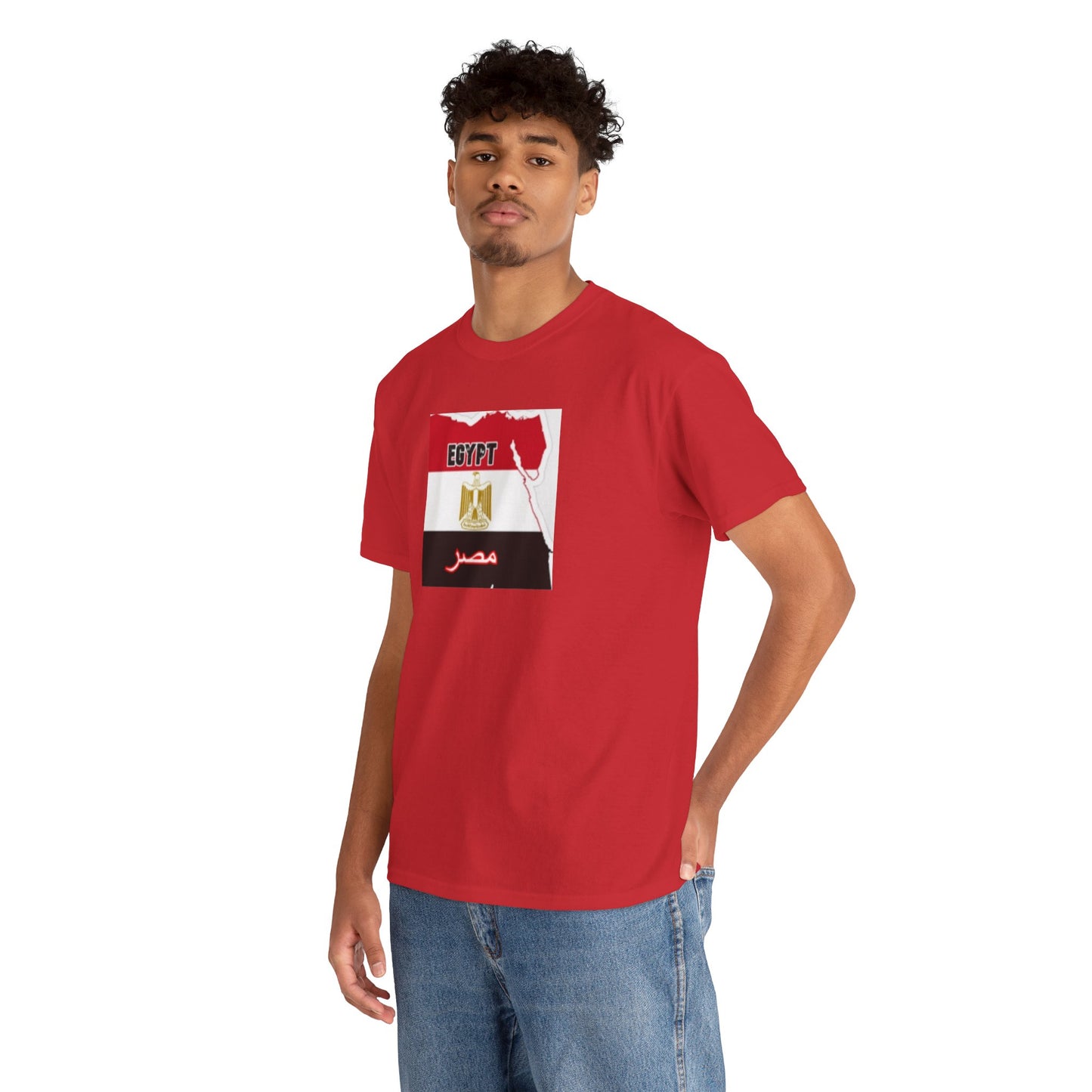 Unisex Heavy Cotton Tee -- Egypt flag and map