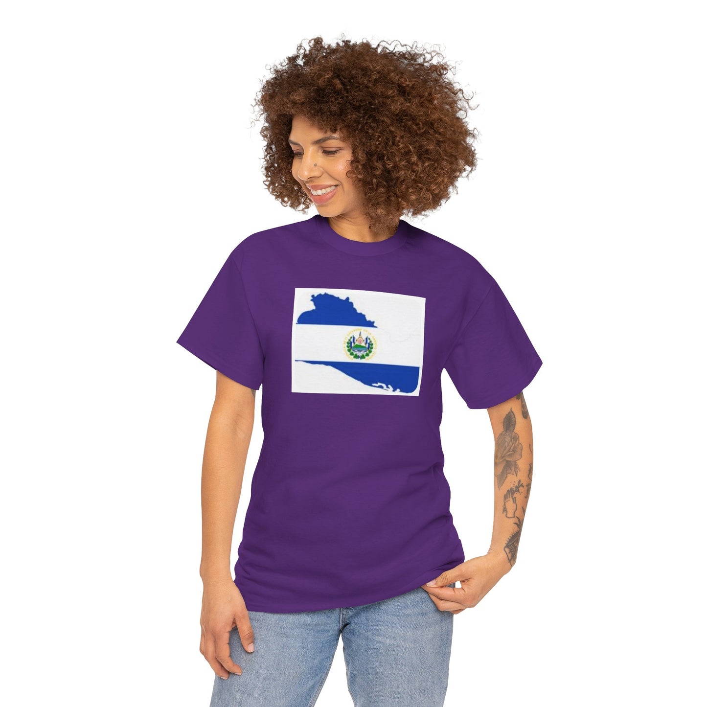 Unisex Heavy Cotton Tee -- el Salvador flag and map