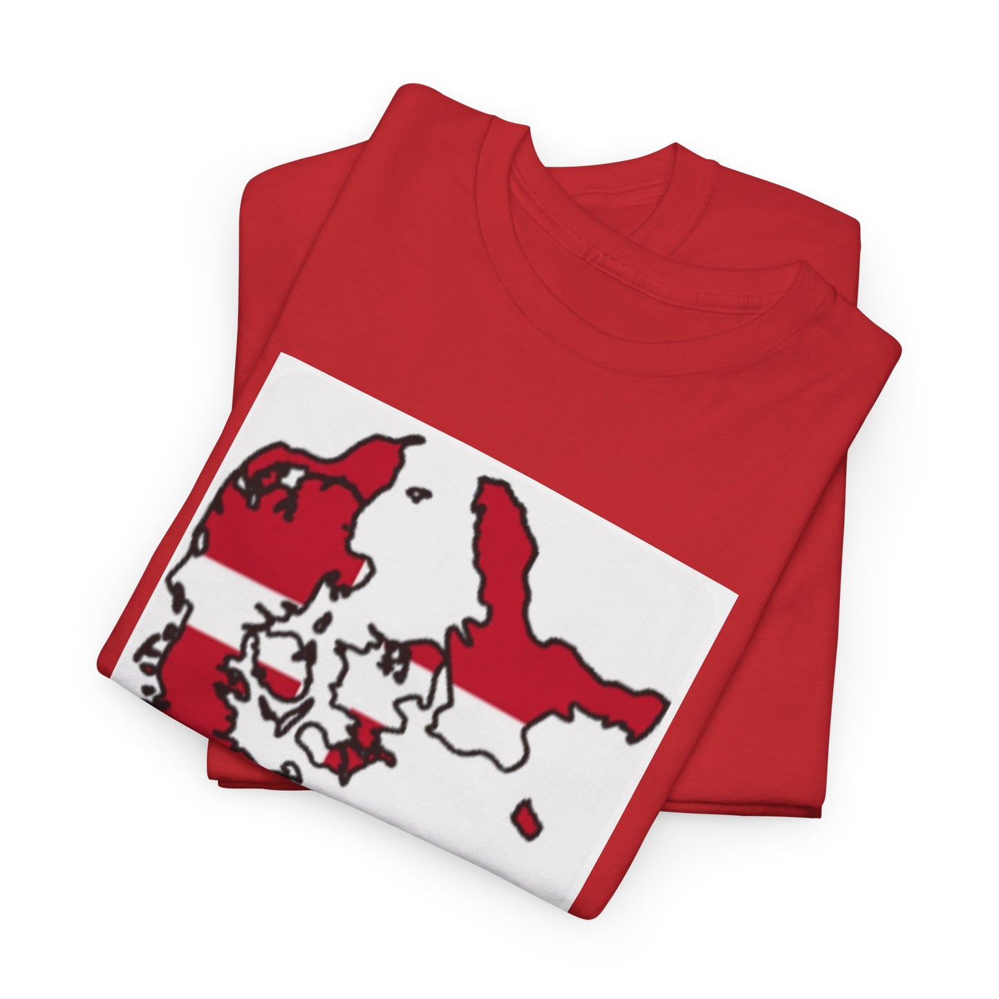 Unisex Heavy Cotton Tee -- Denmark flag and map