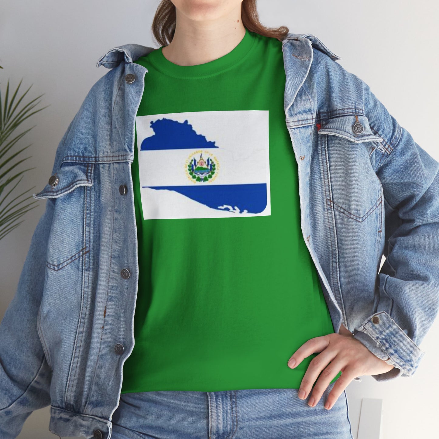 Unisex Heavy Cotton Tee -- el Salvador flag and map