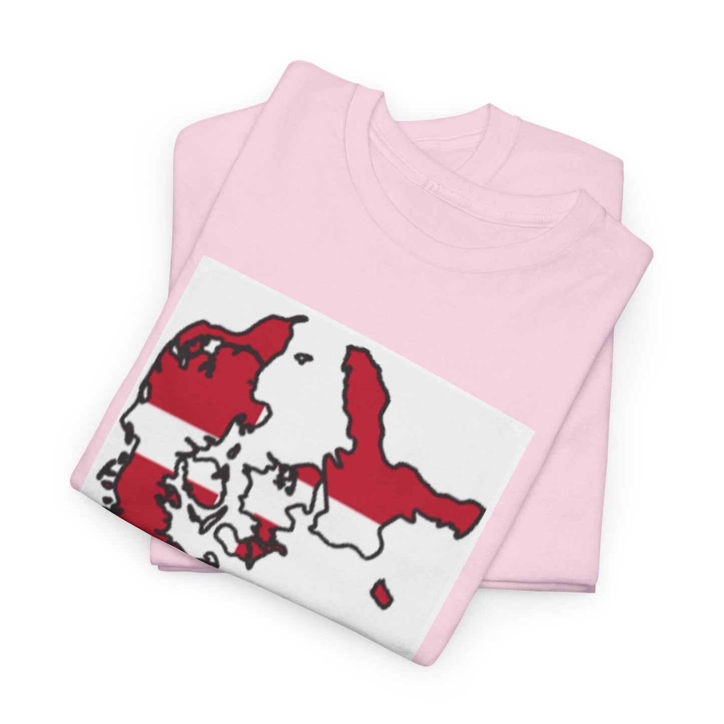 Unisex Heavy Cotton Tee -- Denmark flag and map